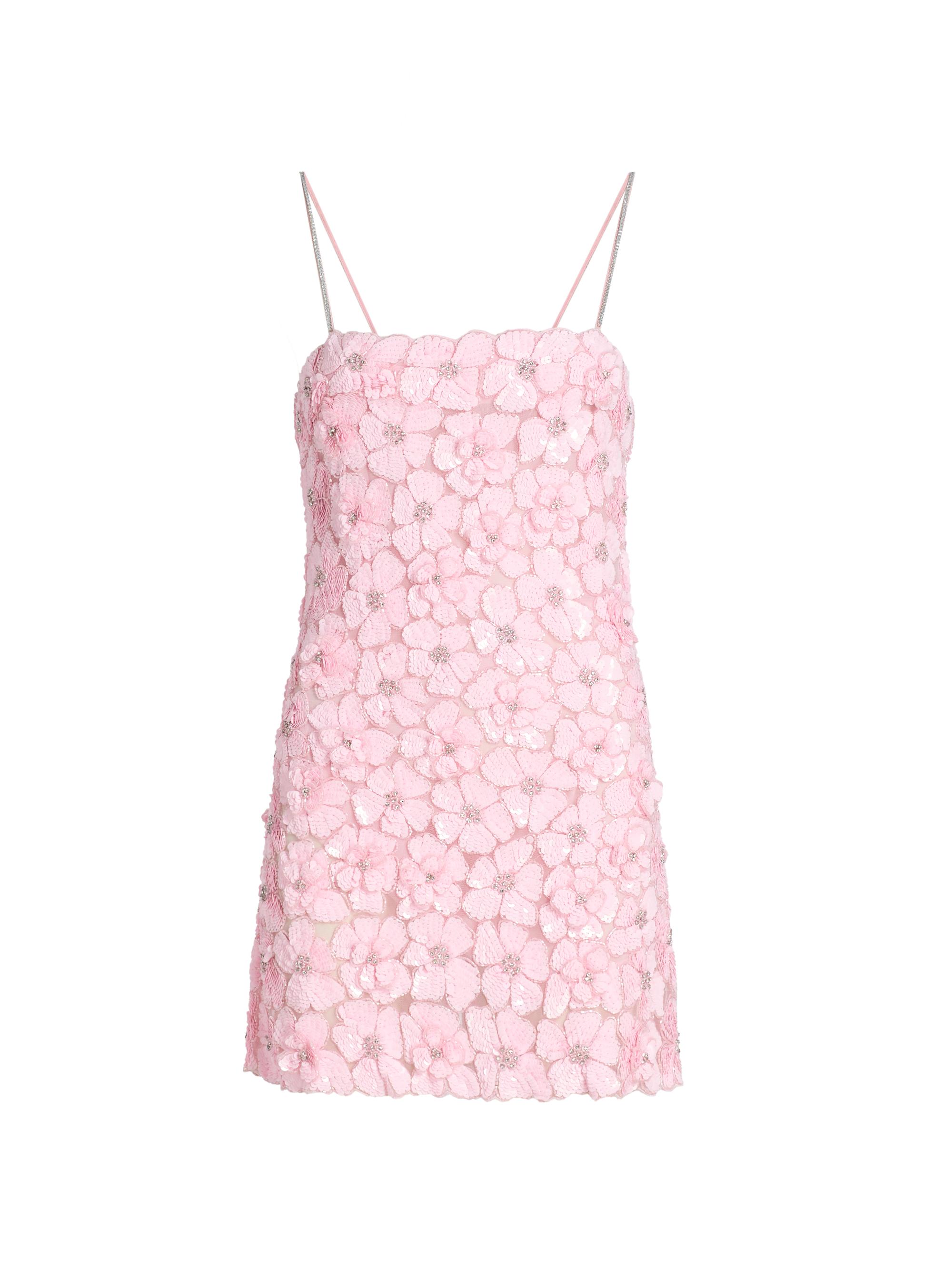 LoveShackFancy Women's Aleria Floral-Sequin A-Line Minidress - Pink
