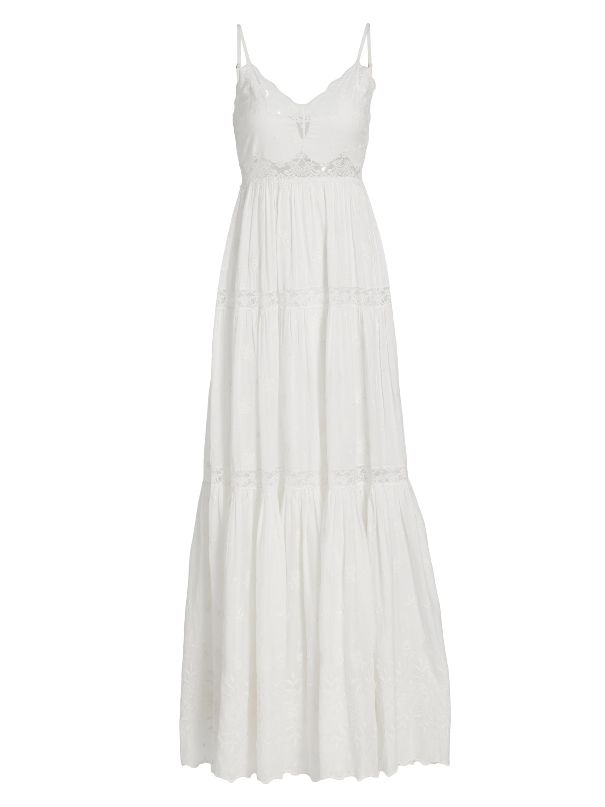 LoveShackFancy Women's Espa Lace-Trim Cotton Maxi Dress - Optic White
