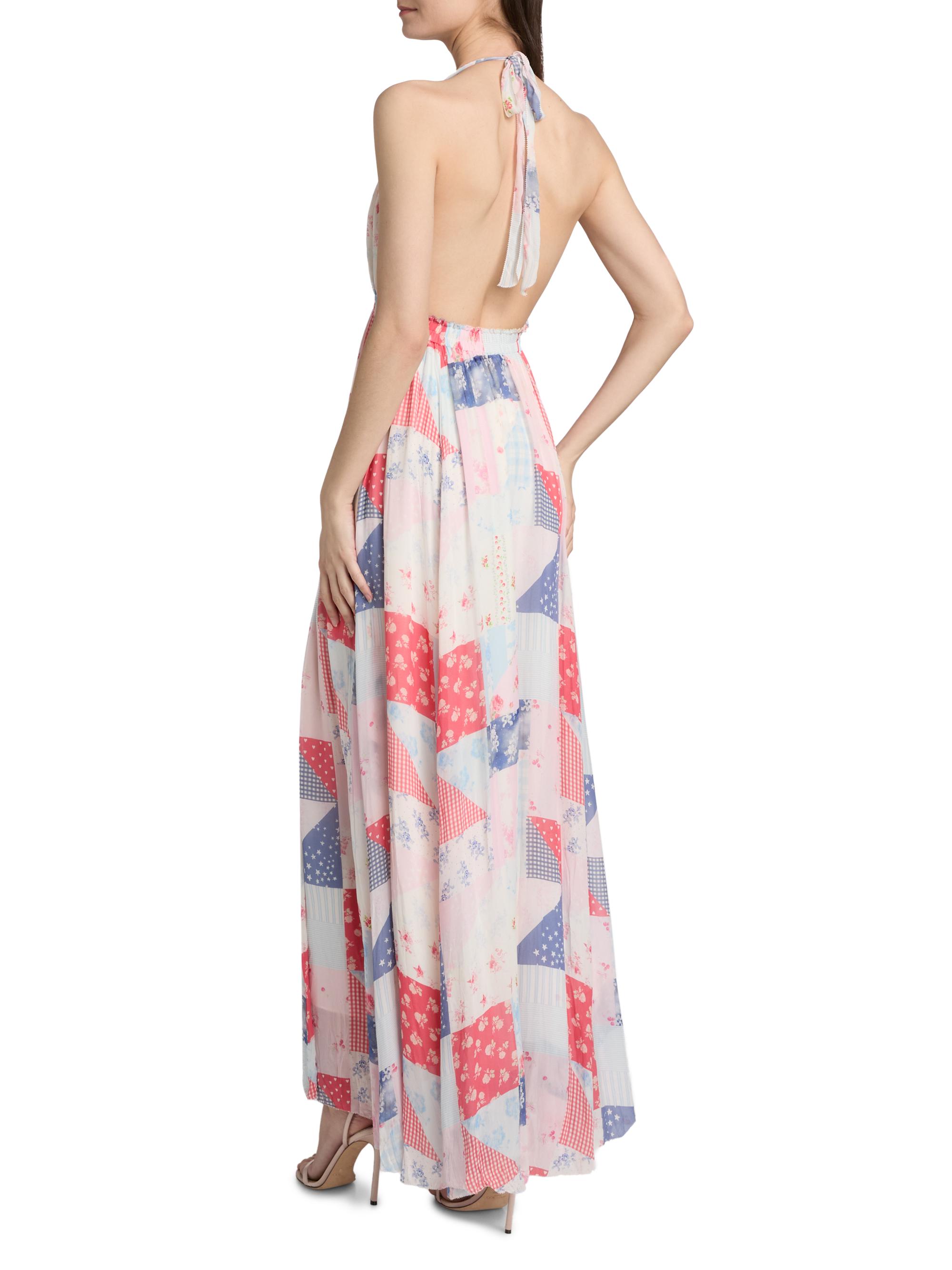 LoveShackFancy Patchwork-Print Halter Maxi Dress | Saks Fifth Avenue