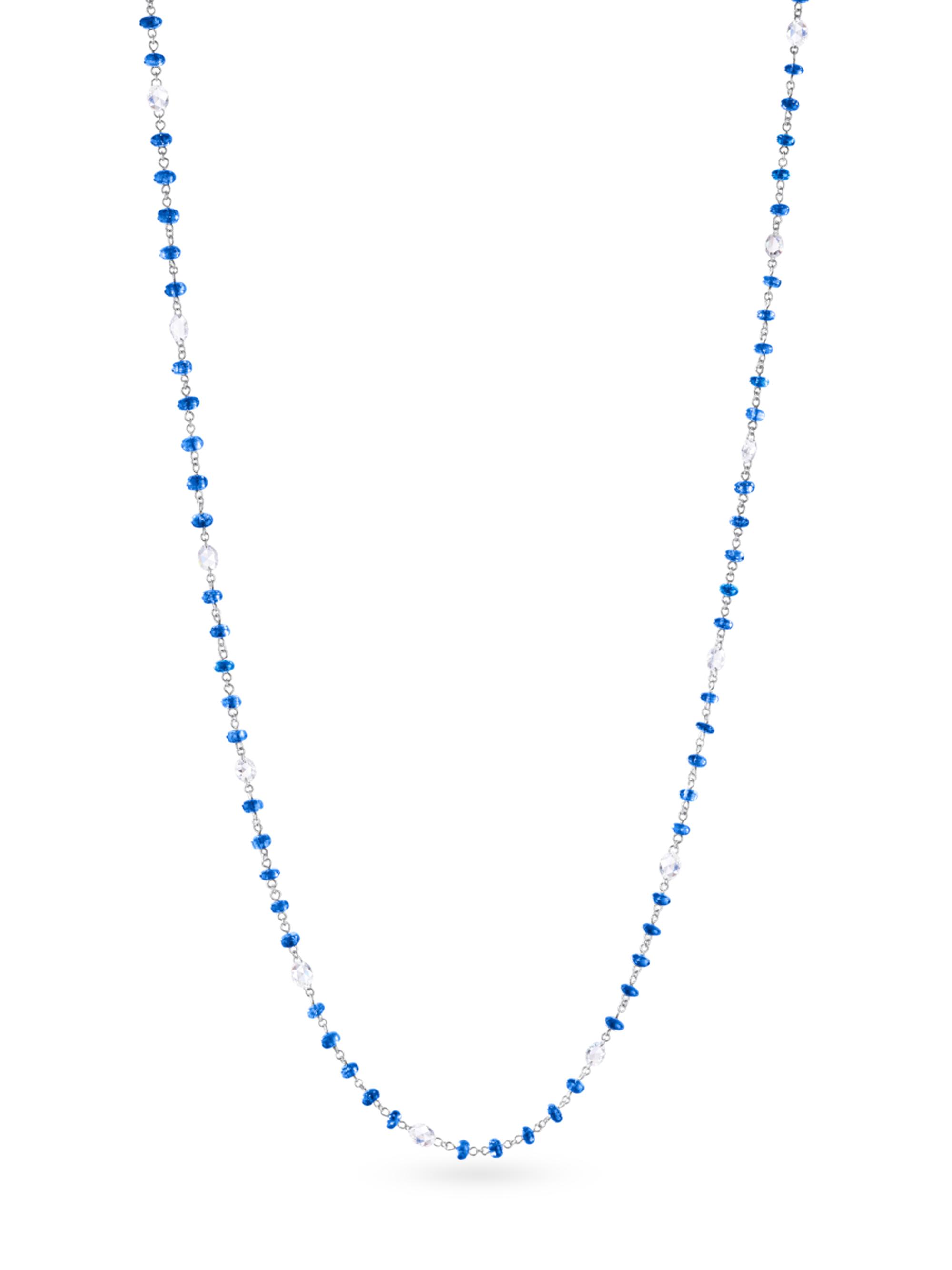 64 Facets Women's Ethereal 18K White Gold, Blue Sapphire & 2.13 TCW Diamond Necklace - White Gold