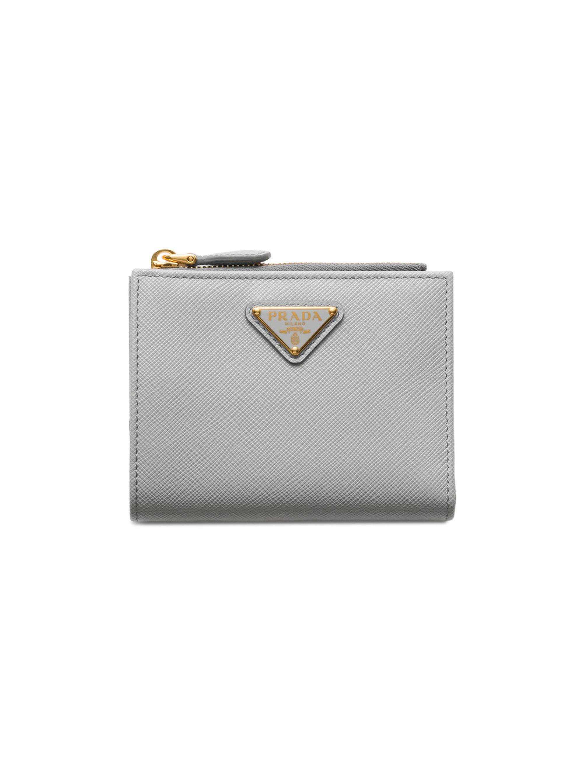 Prada Women's  Saffiano Leather Wallet - Grey