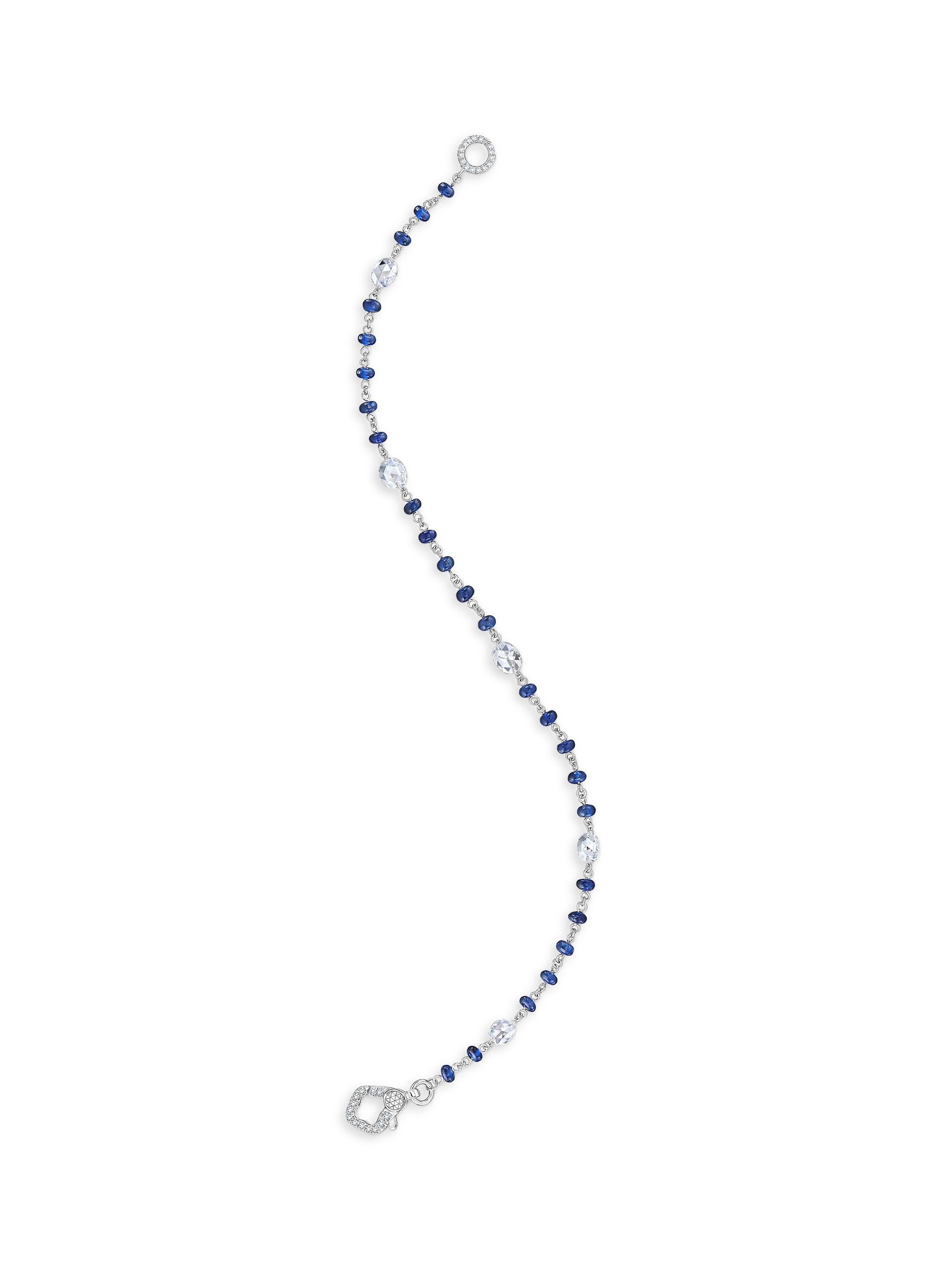64 Facets Women's Ethereal 18K White Gold, Blue Sapphire & 0.76 TCW Diamond Bracelet - White Gold