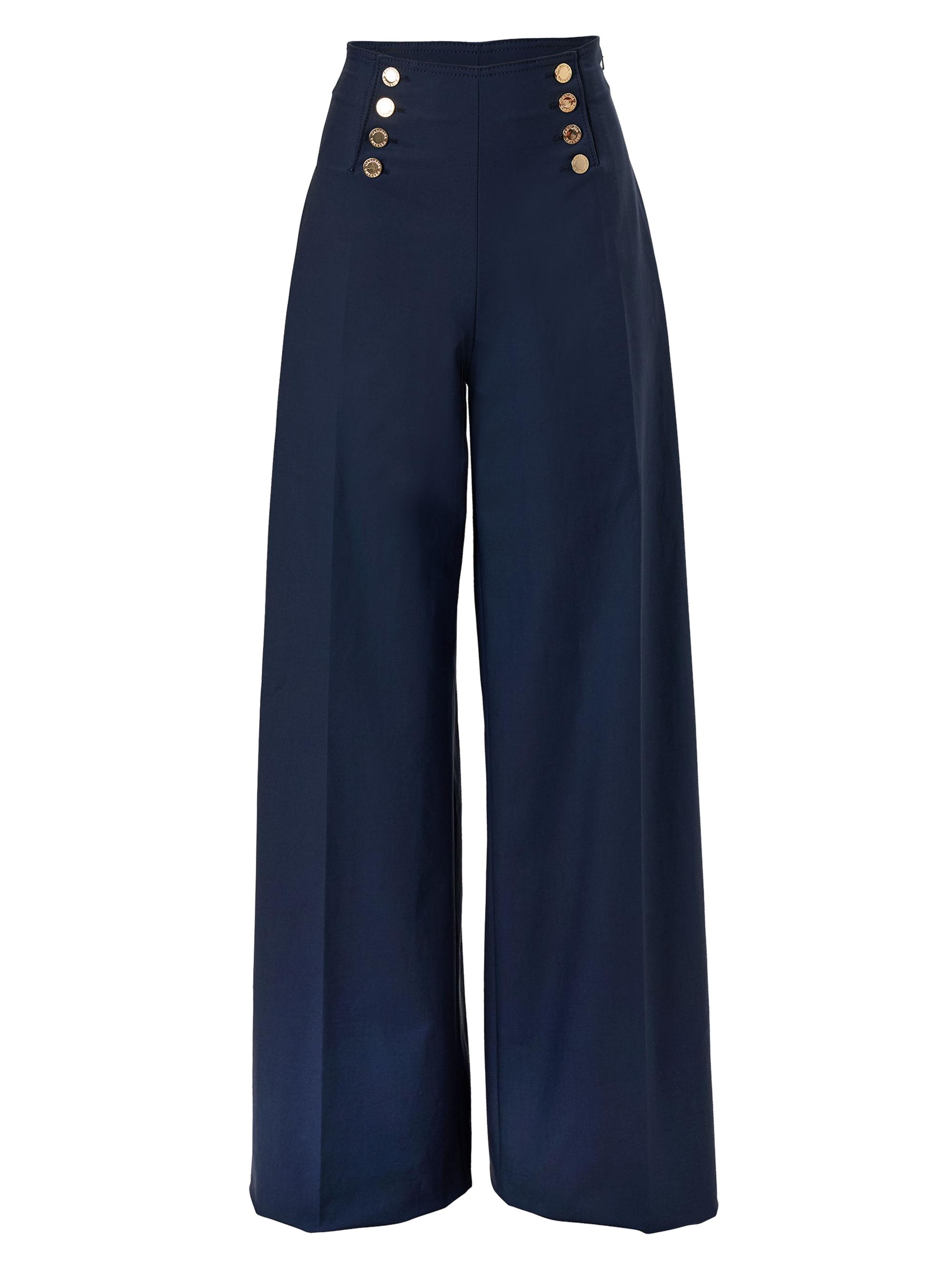 Carolina Herrera Women's Cabana Alba Stretch-Cotton Pants - Midnight - Women's Clothing