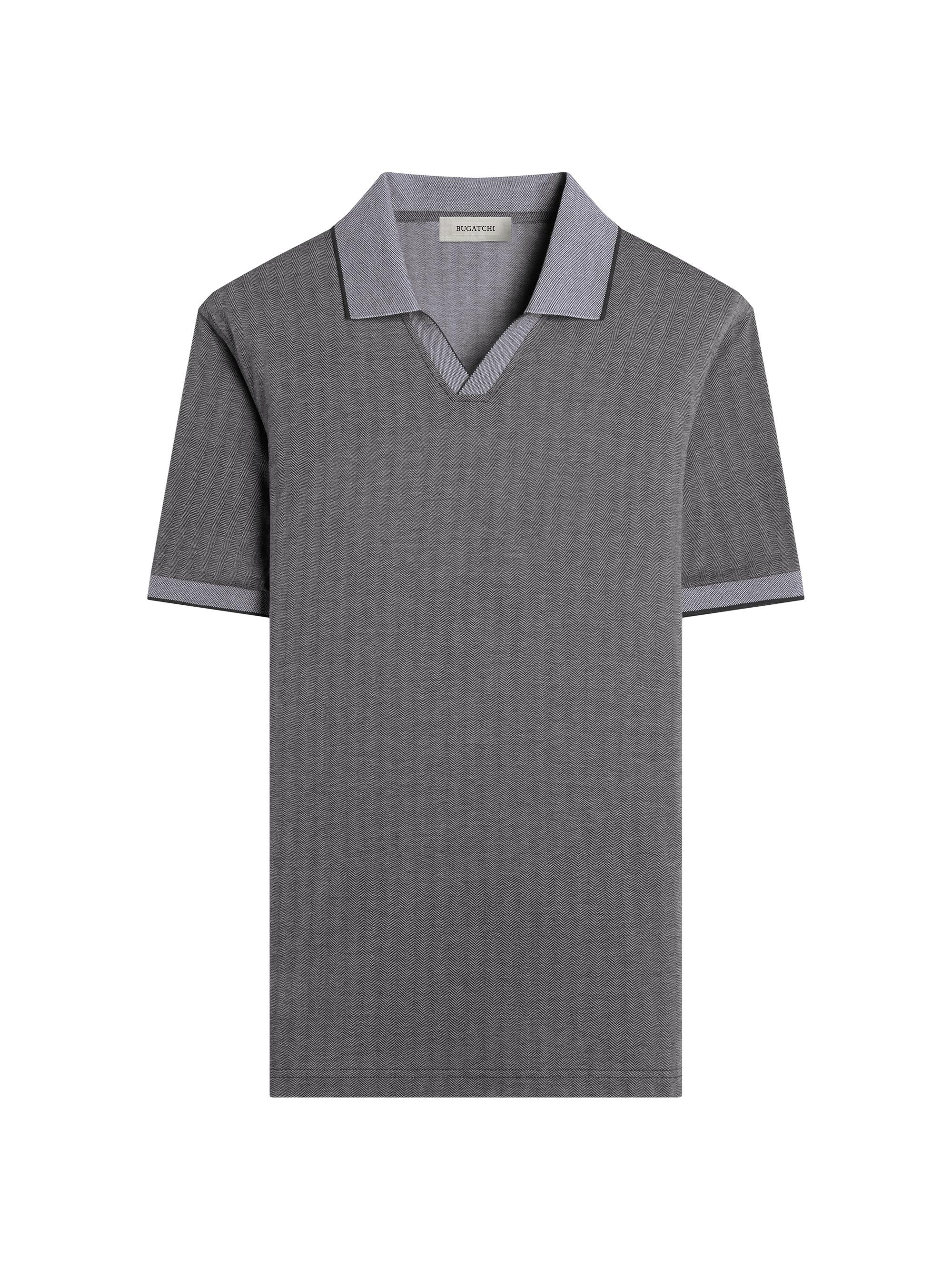 Bugatchi Men's Johnny Collar Polo Shirt - Black