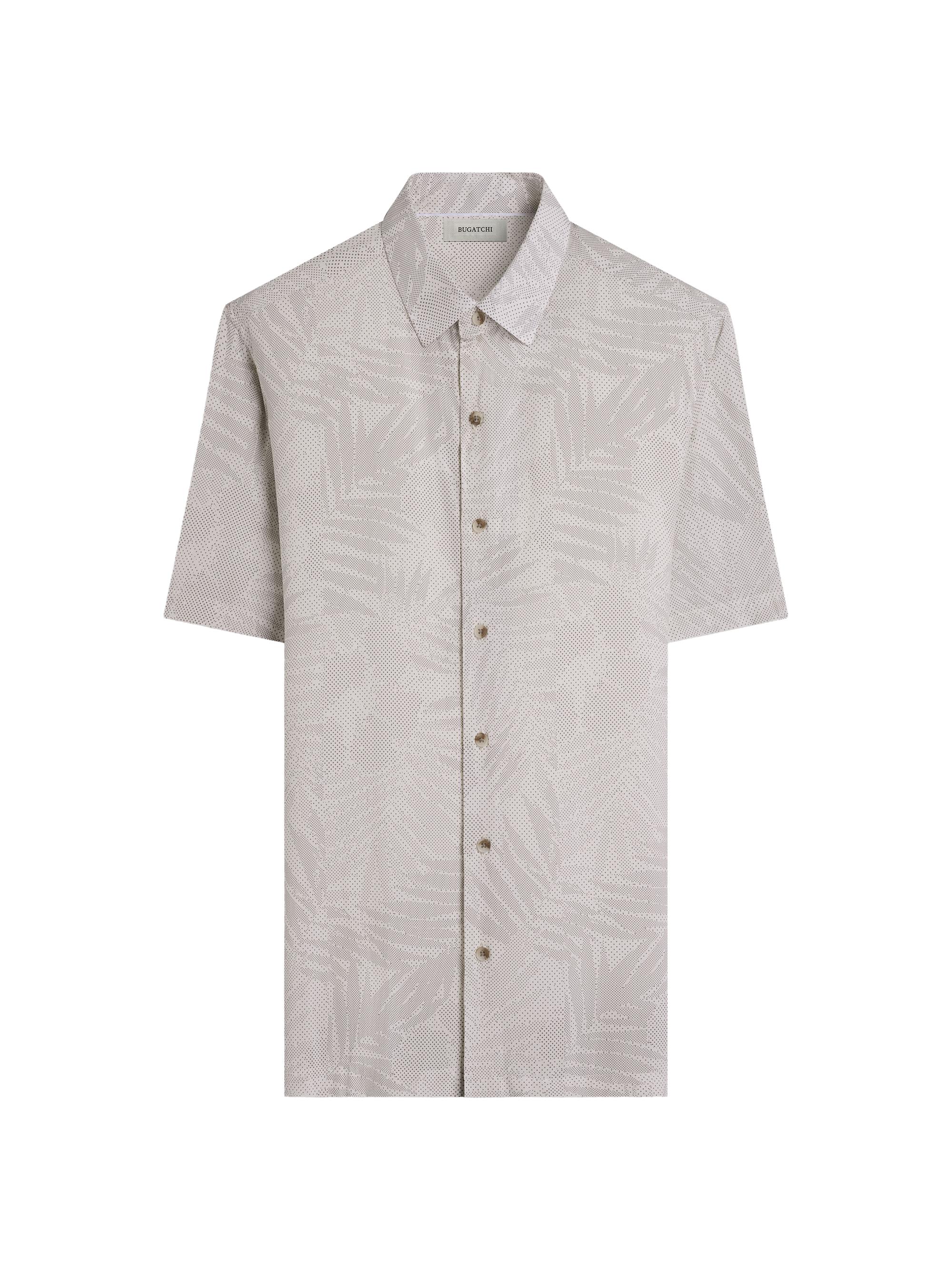 Bugatchi Men's Vero Micro-Dot Palm Print Shirt - White