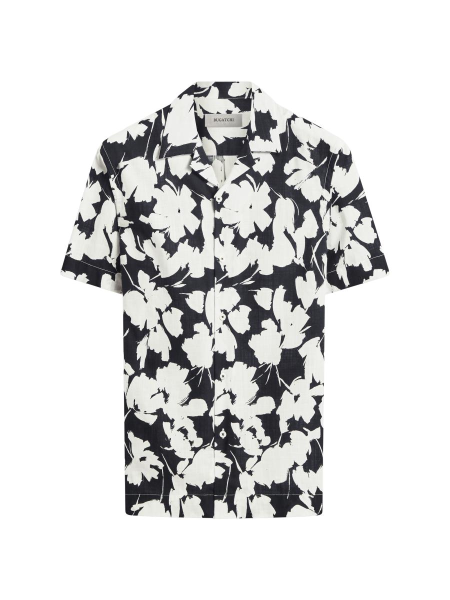 Bugatchi Men's Jackson Cotton Camp Shirt In Black