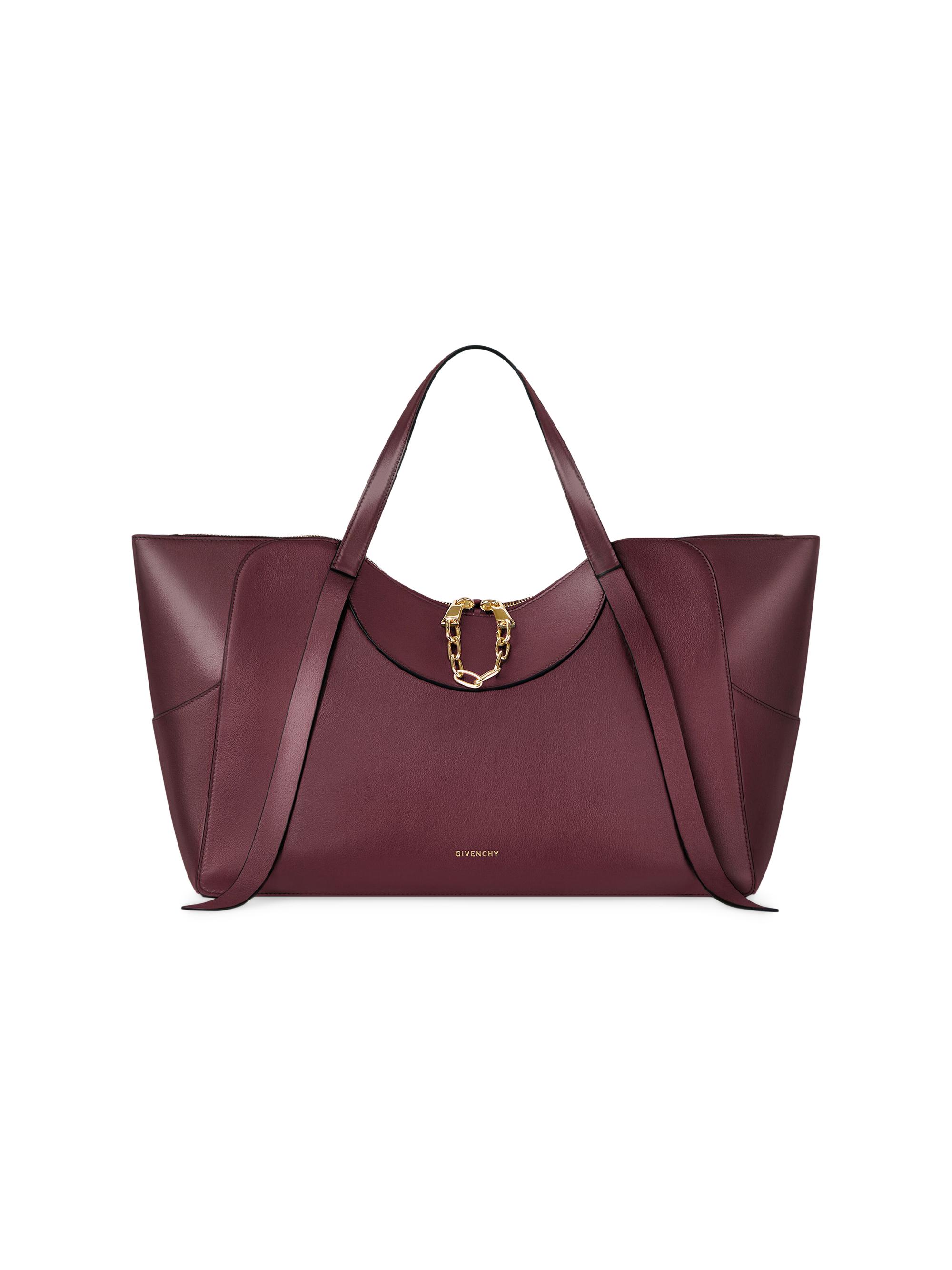 Givenchy Women's The Snatch  Shoulder Bag in Grained Leather - Aubergine