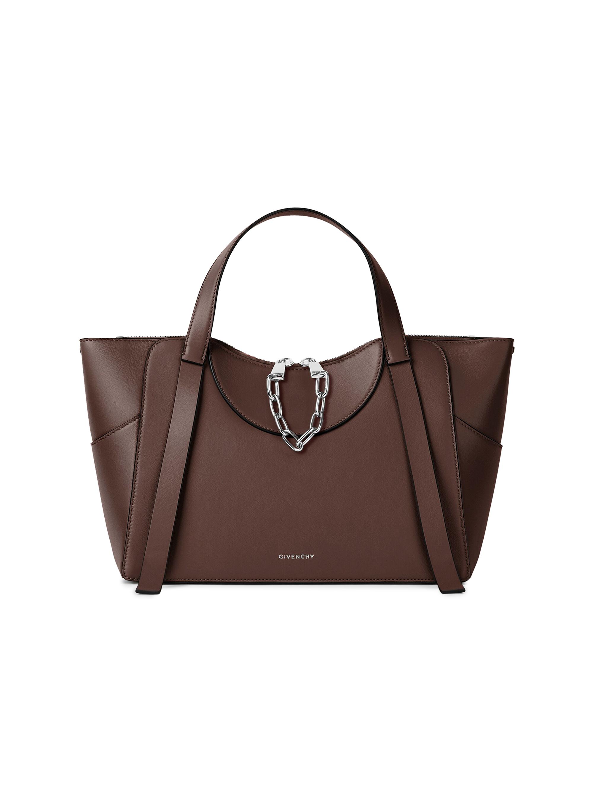 Givenchy Women's  The Snatch Top Handle Bag in Grained Leather - Dark Brown