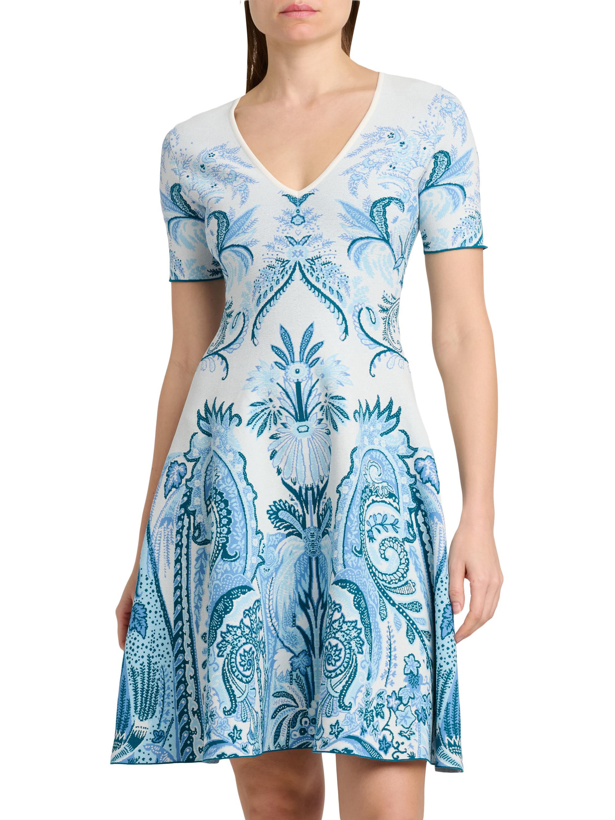 Etro Women's Paisley Knit Minidress - Carta Da Zucchero Ch | Thumbnail 3