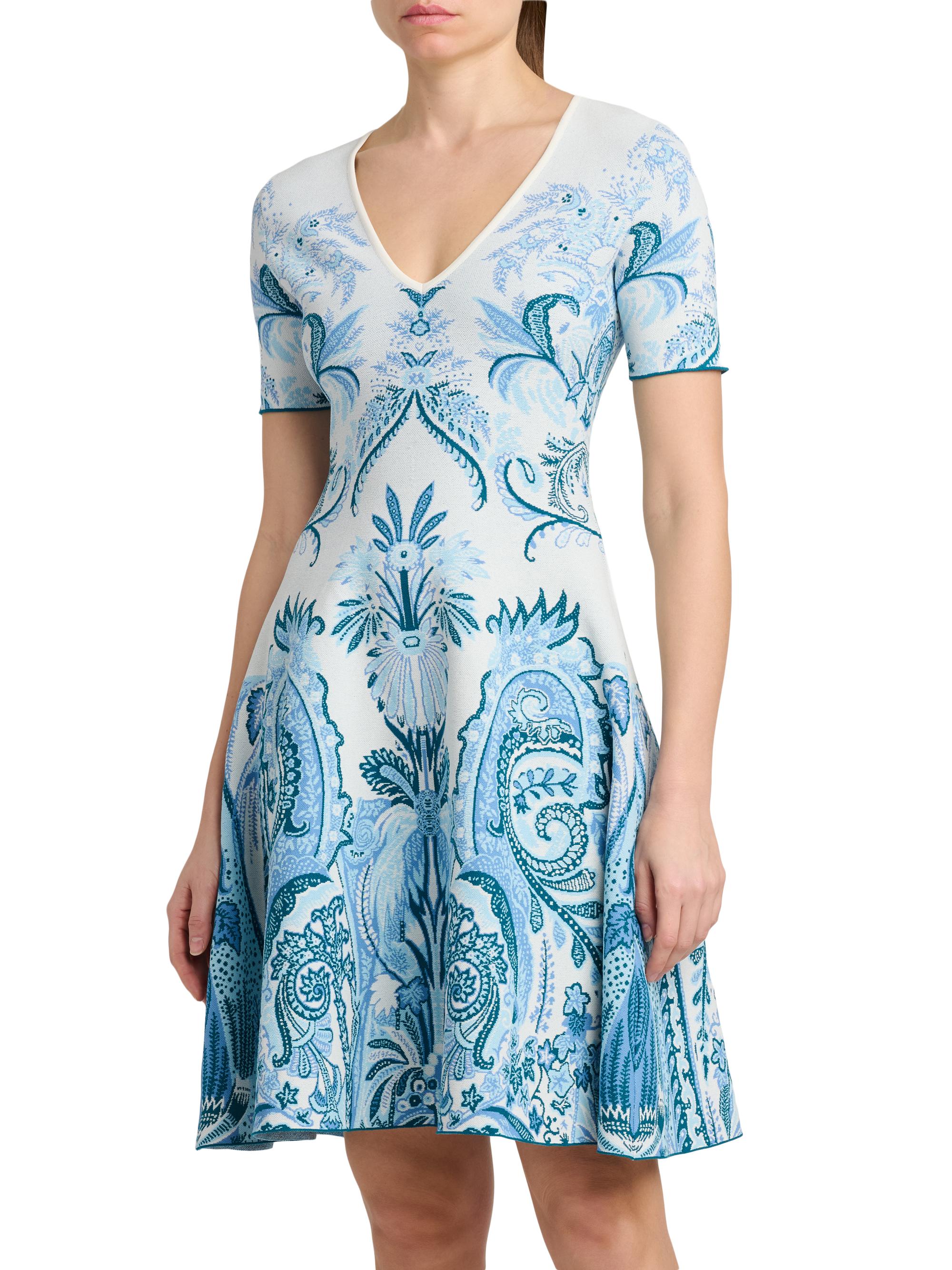Etro Women's Paisley Knit Minidress - Carta Da Zucchero Ch | Thumbnail 4