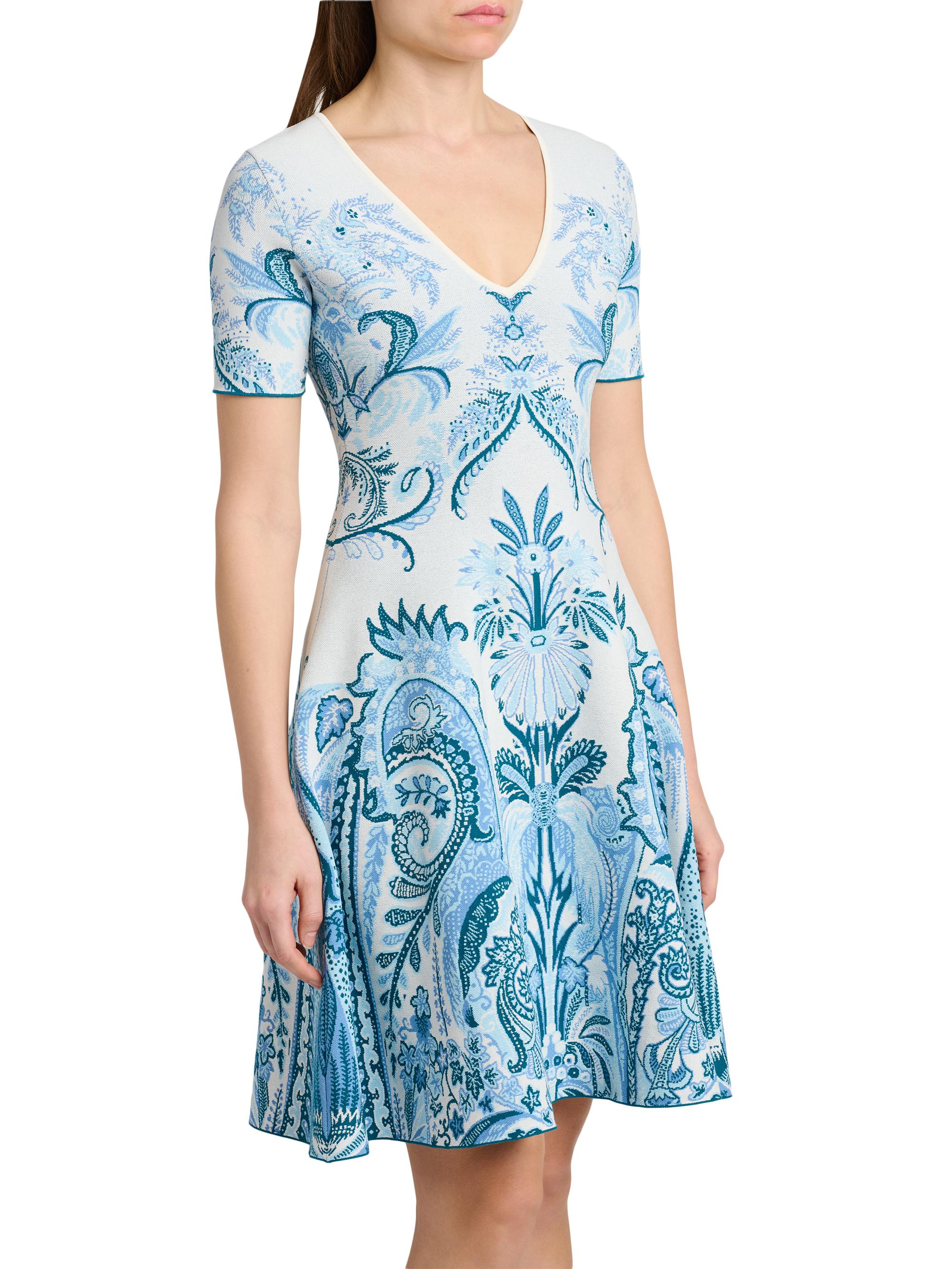 Etro Women's Paisley Knit Minidress - Carta Da Zucchero Ch | Thumbnail 6