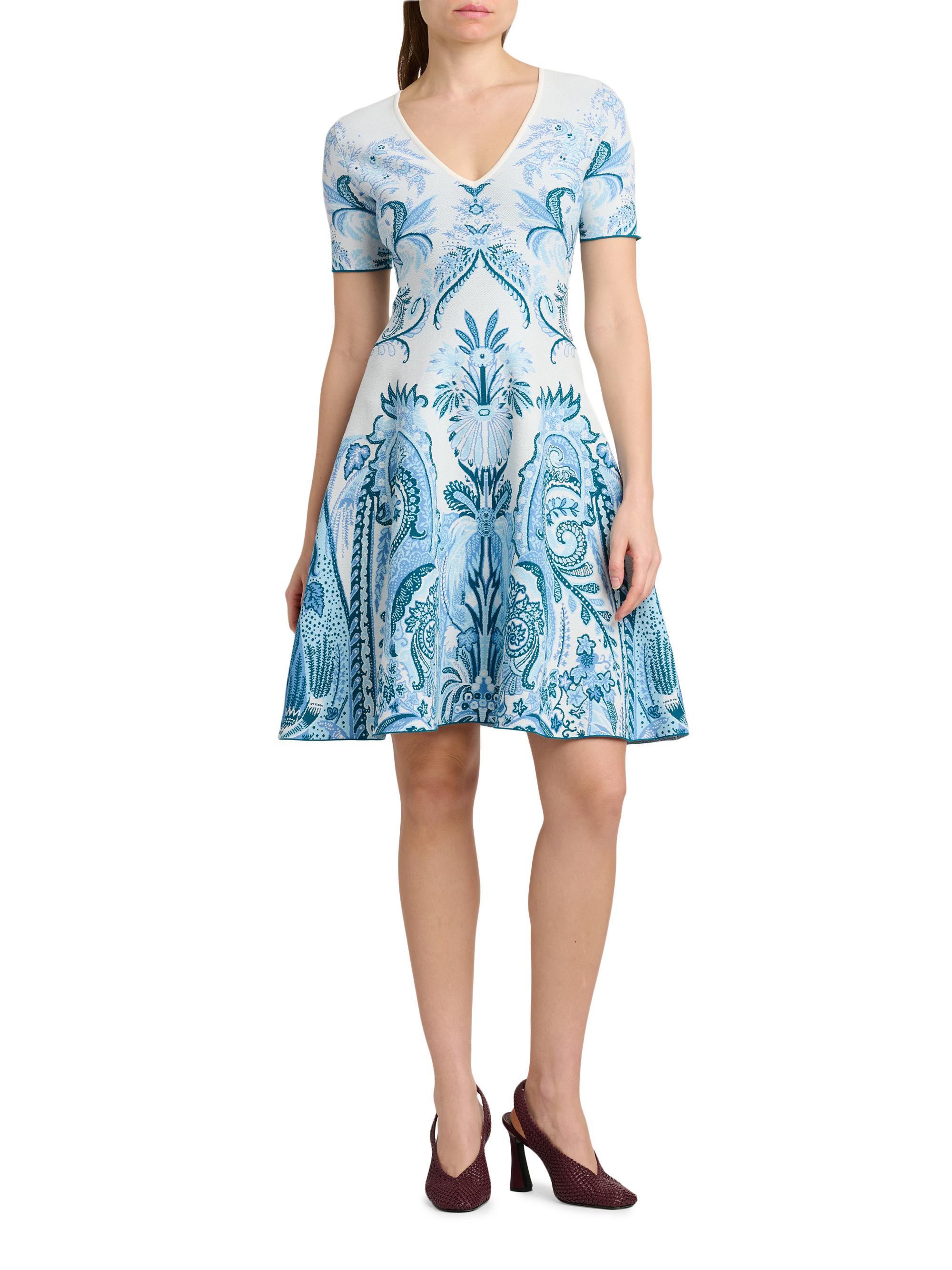 Etro Women's Paisley Knit Minidress - Carta Da Zucchero Ch | Thumbnail 2