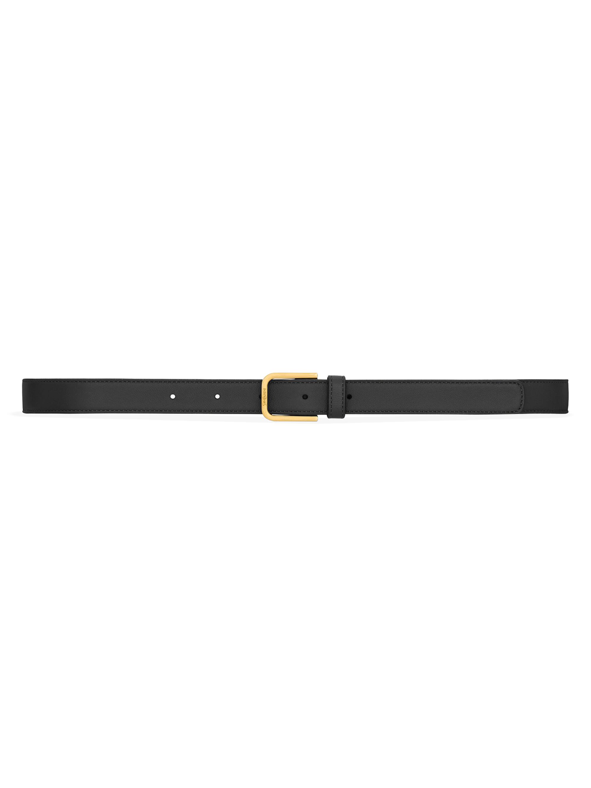 Saint Laurent Women's Minimal Belt in Smooth Leather - Black