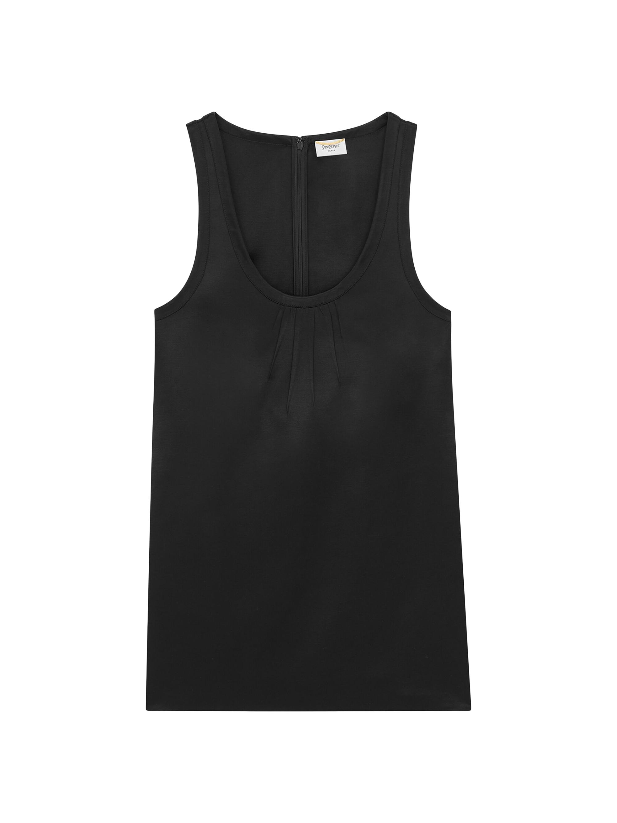 Saint Laurent Women's Cassandre Shift Dress in Satin - Noir