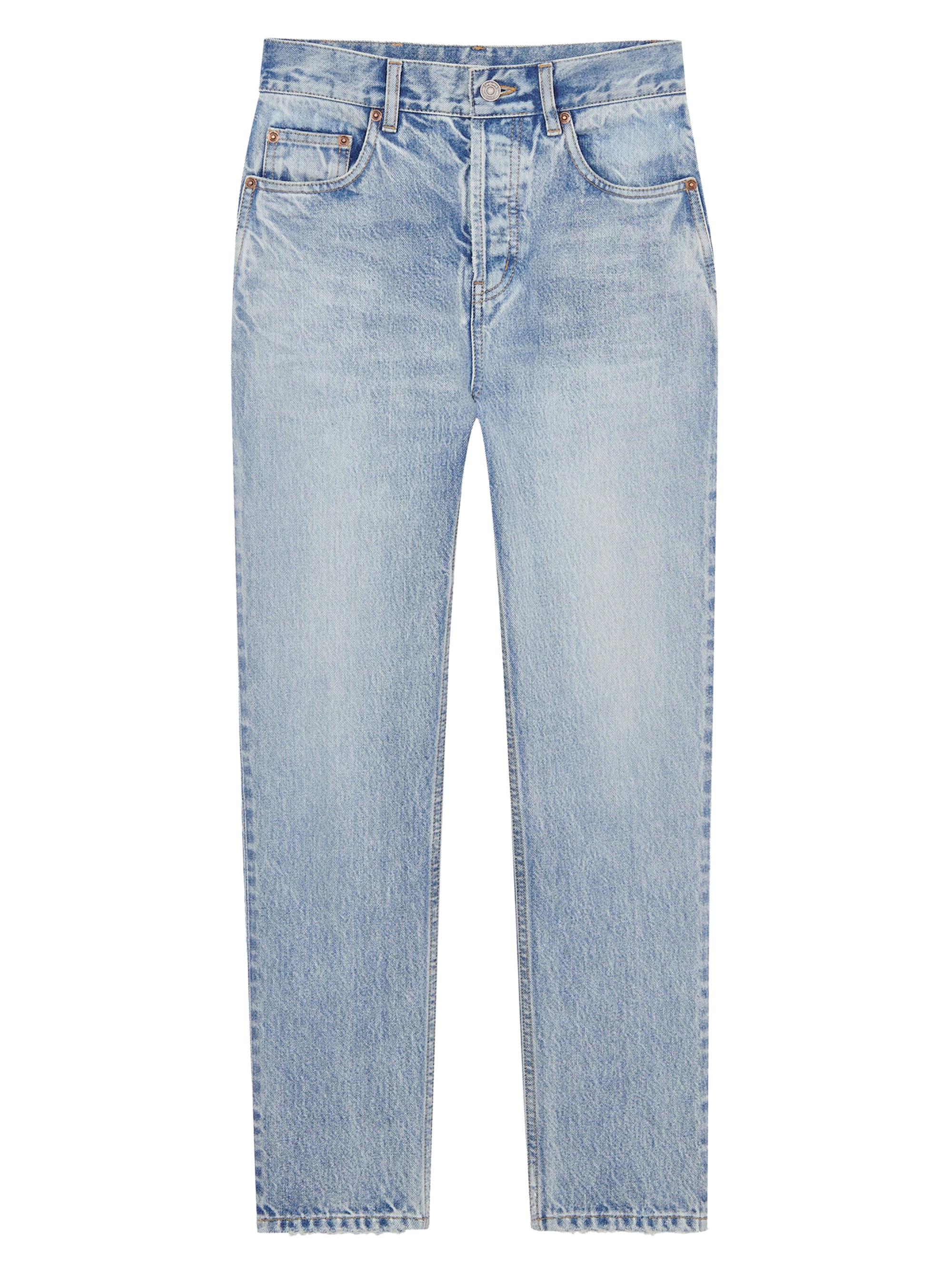 Saint Laurent Women's 90's High-Rise Cropped Slim Jeans - South Blue