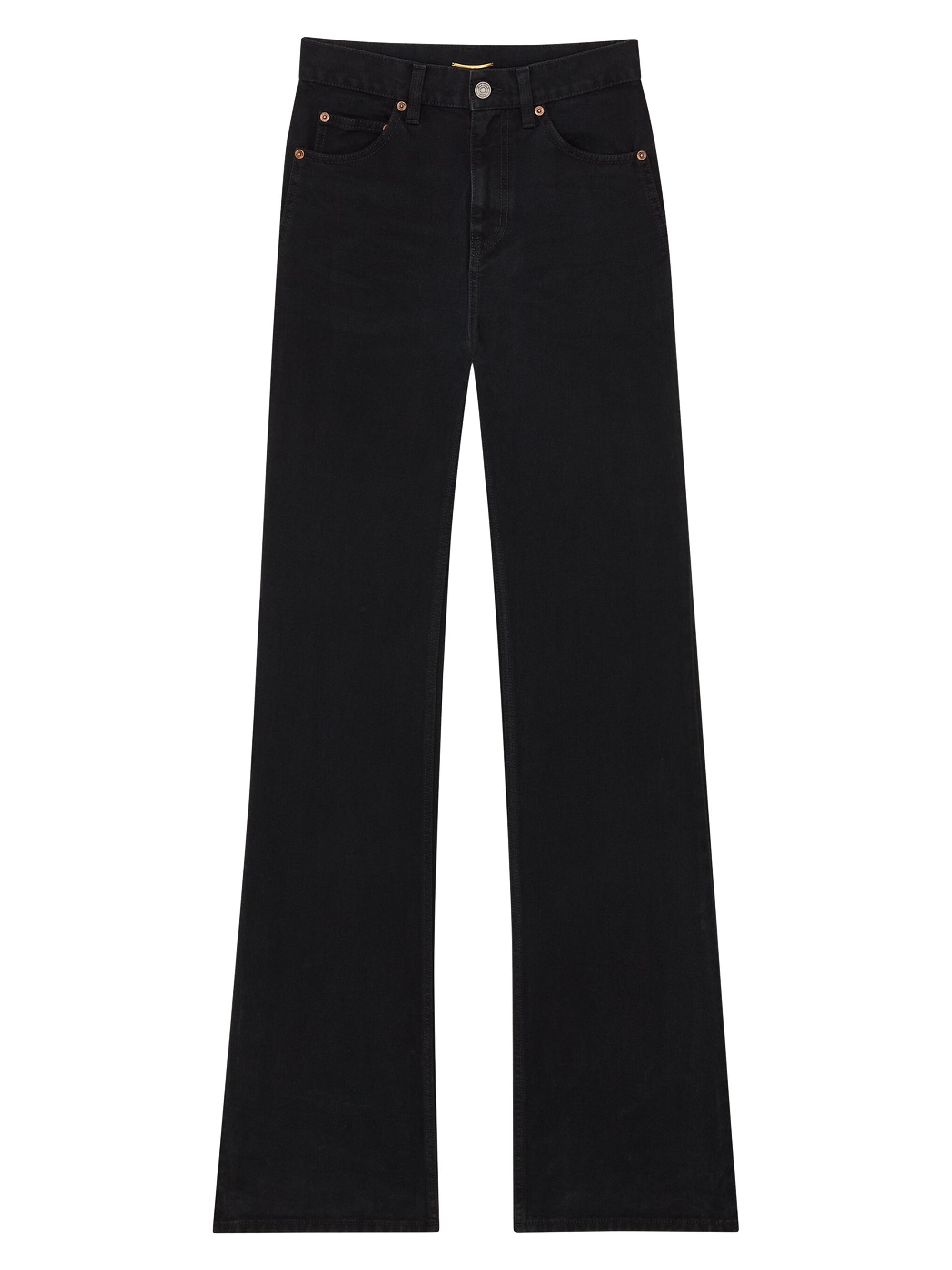 Saint Laurent Women's 70's High-Rise Jeans - Old Black