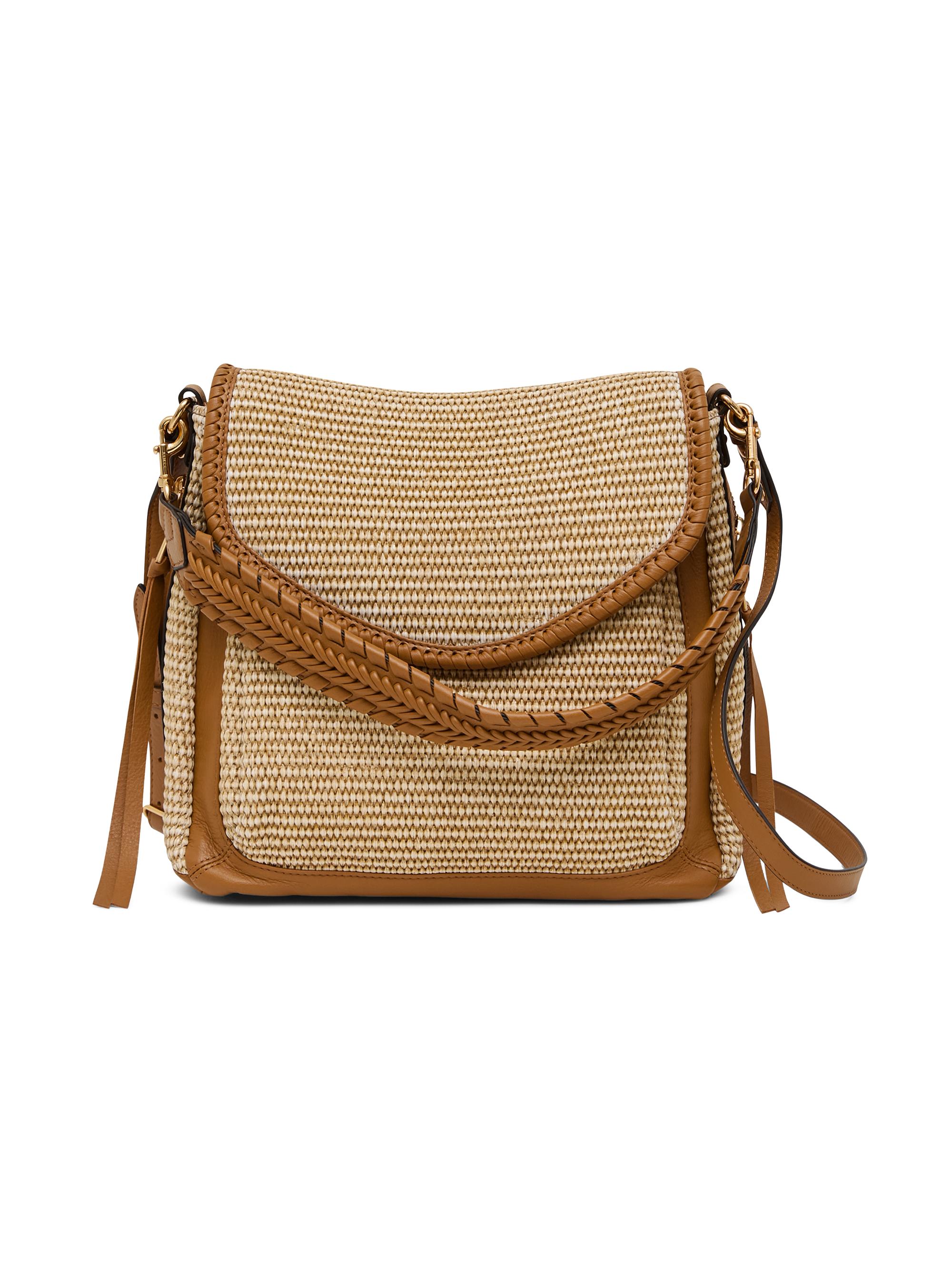 Aimee Kestenberg Women's All For Love Zip Leather Top Convertible Shoulder Bag - Raffia Latte