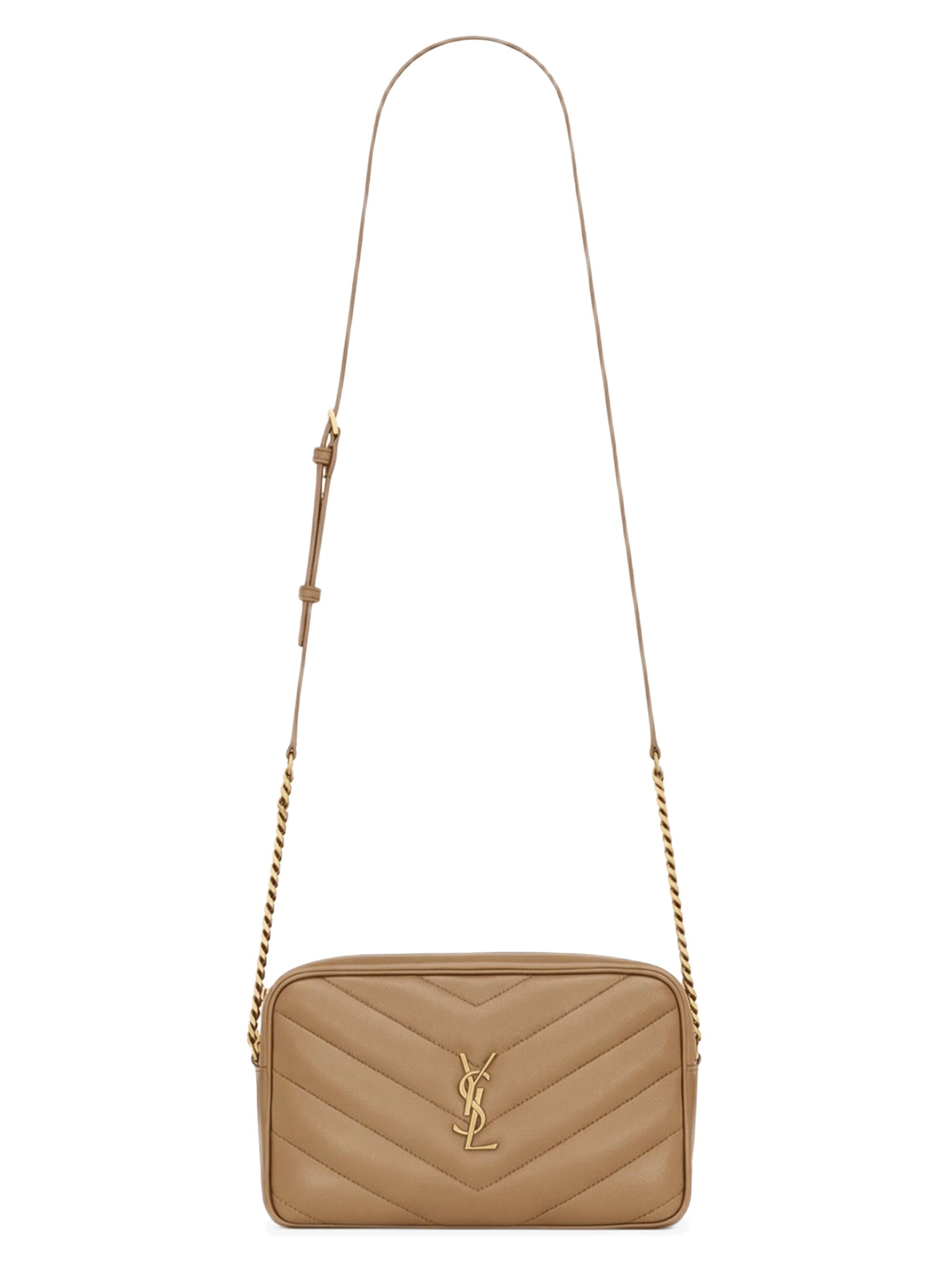 Saint Laurent Women's Loulou Camera Crossbody Bag in Lambskin - Natural Tan