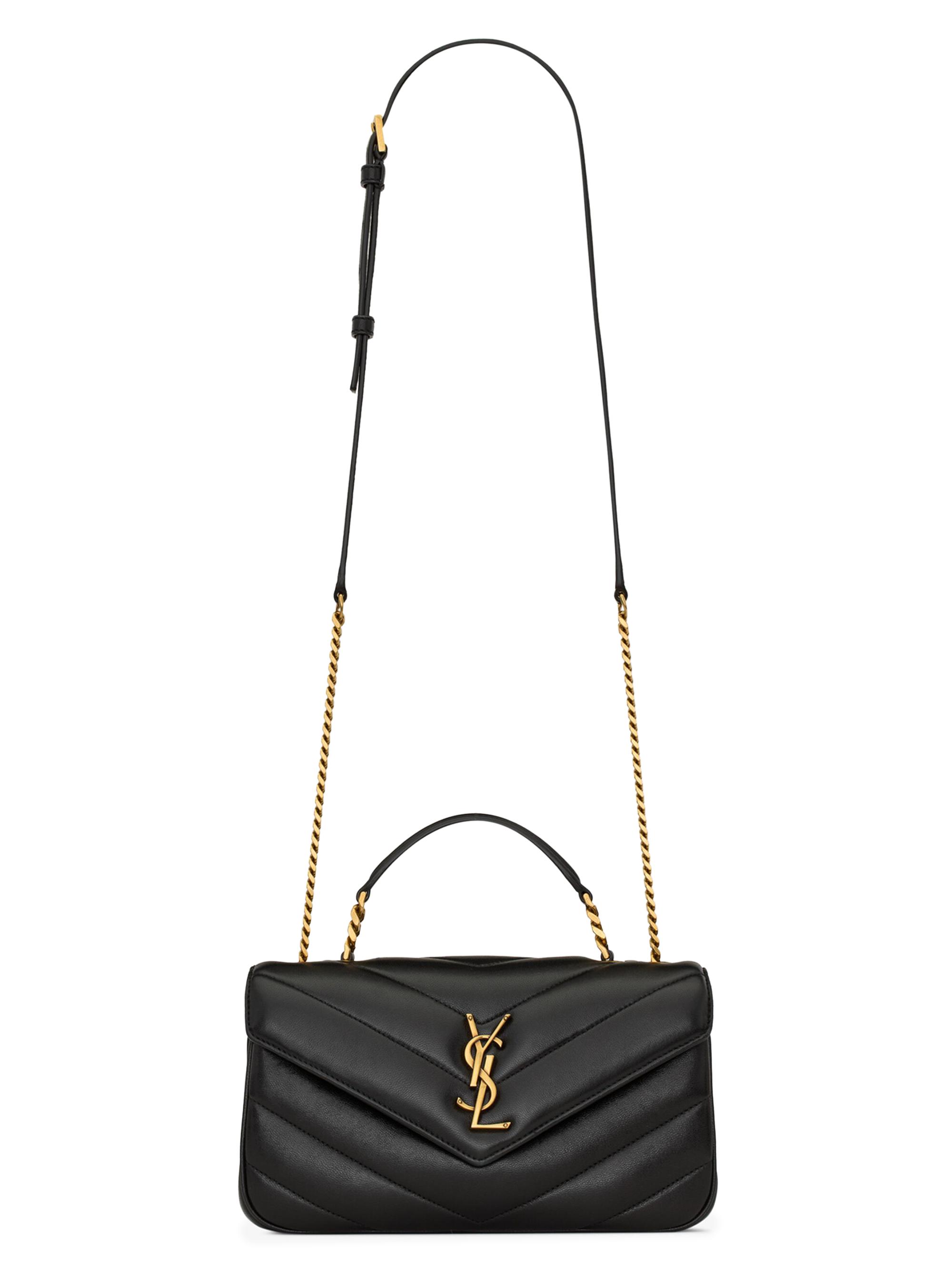 Saint Laurent Women's Loulou Top Handle Bag in Lambskin - Black | Thumbnail 3