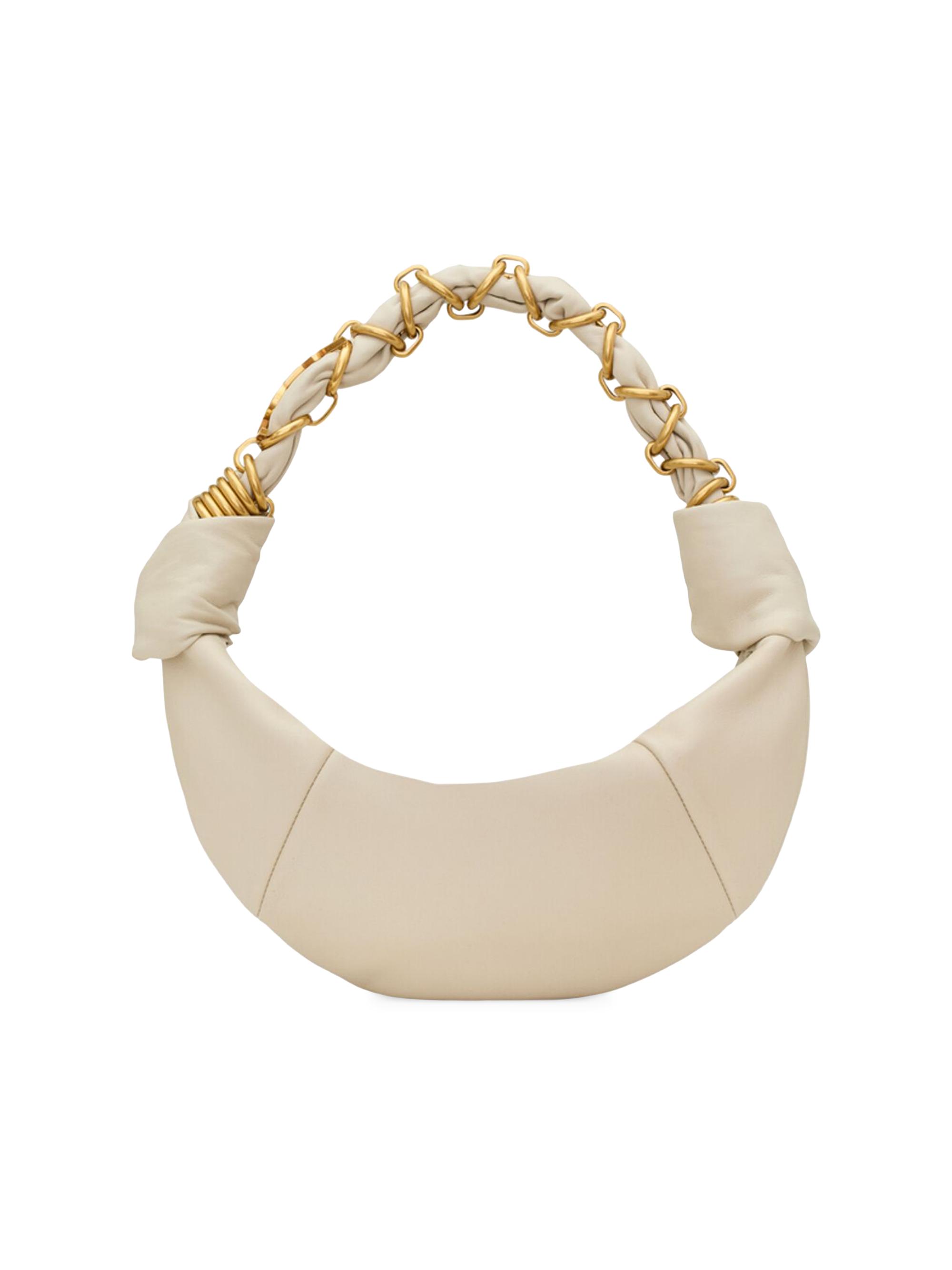 Saint Laurent Women's Amalia Mini Hobo Top Handle Bag in Lambskin - Blanc Vintage