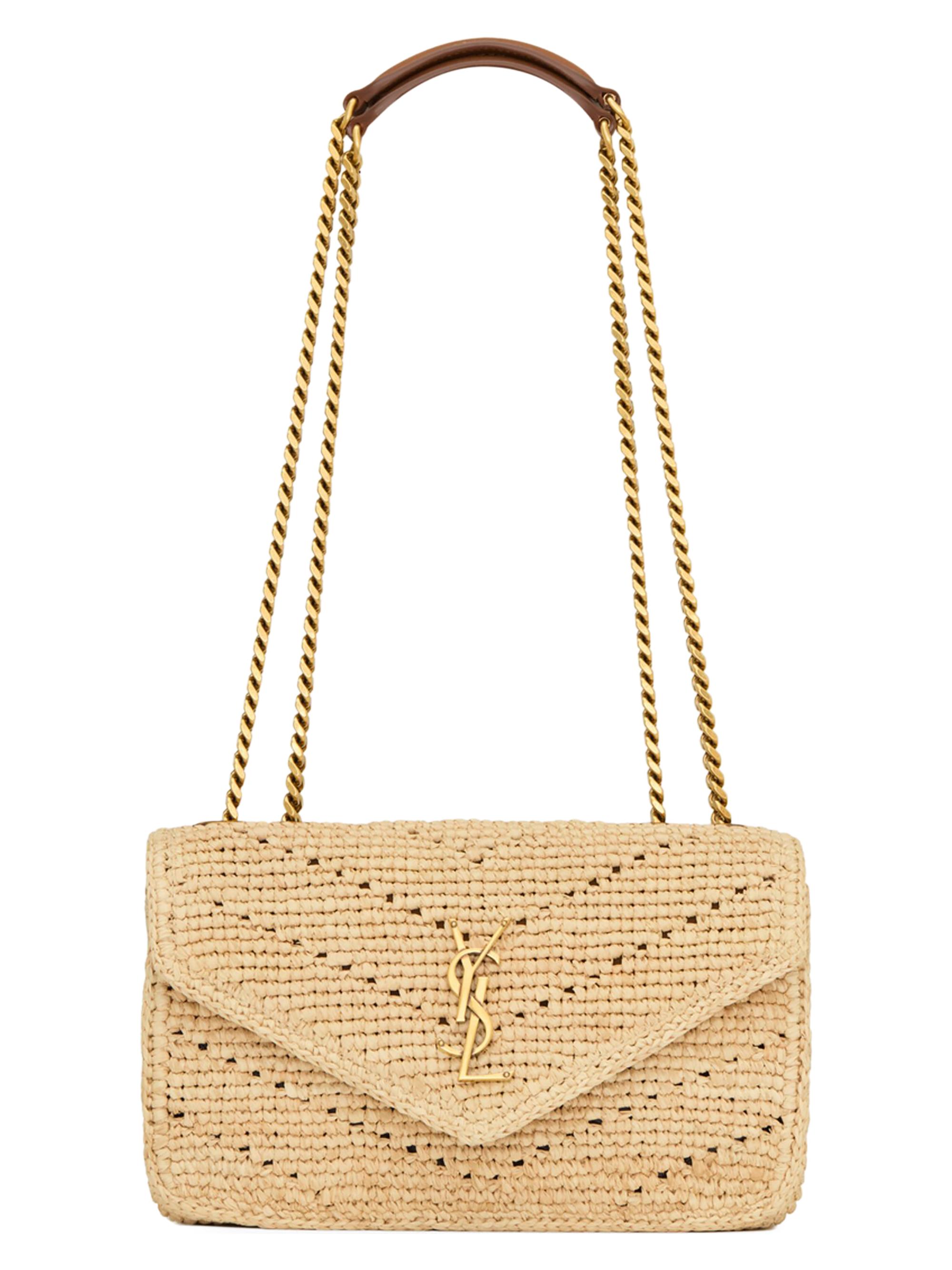 Saint Laurent Women's Loulou  Shoulder Bag in Raffia - Natural