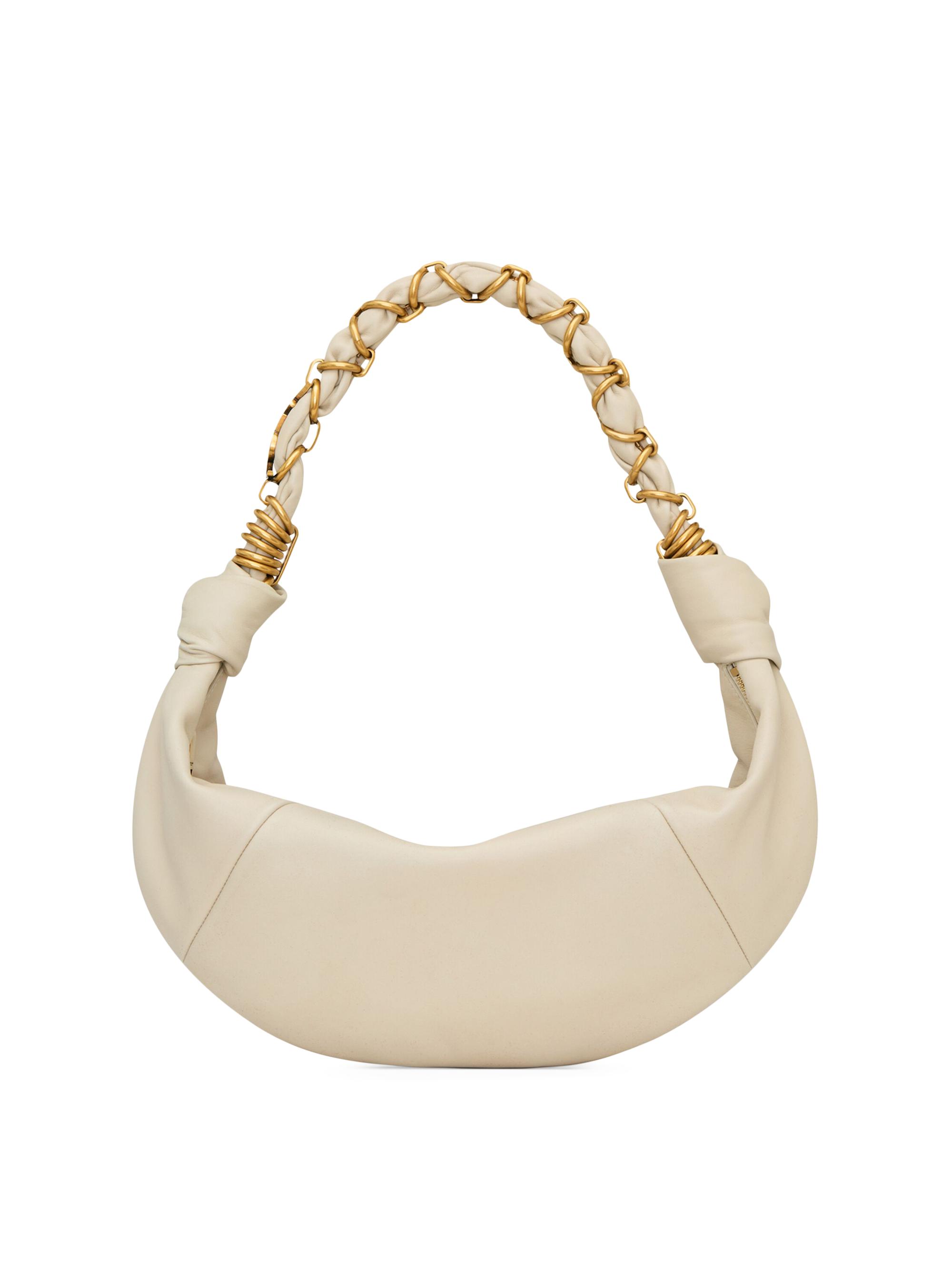 Saint Laurent Women's Amalia  Hobo Top Handle Bag in Lambskin - Blanc Vintage