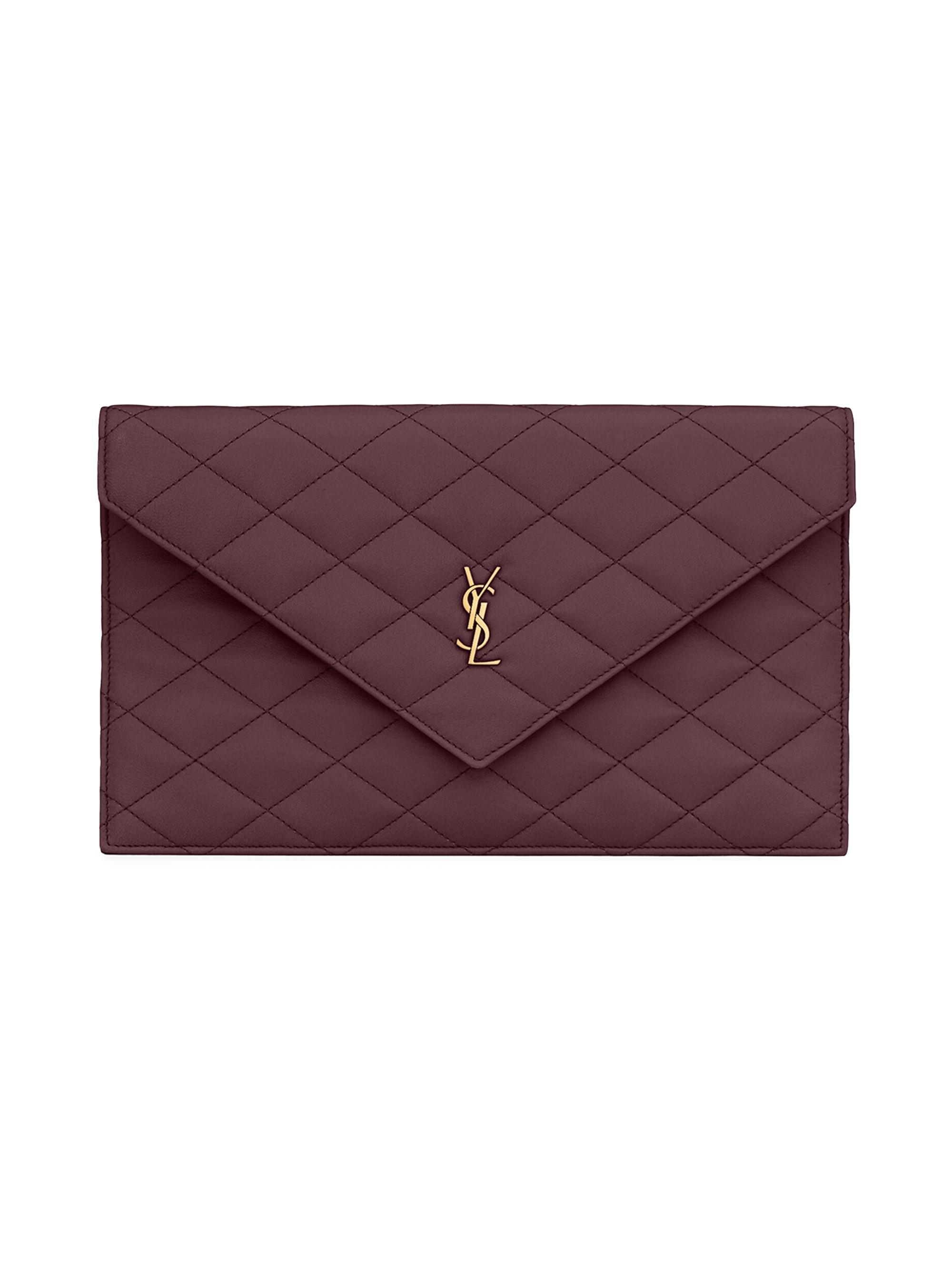 Saint Laurent Women's Paris Pouch in Lambskin - Rouge Cabernet