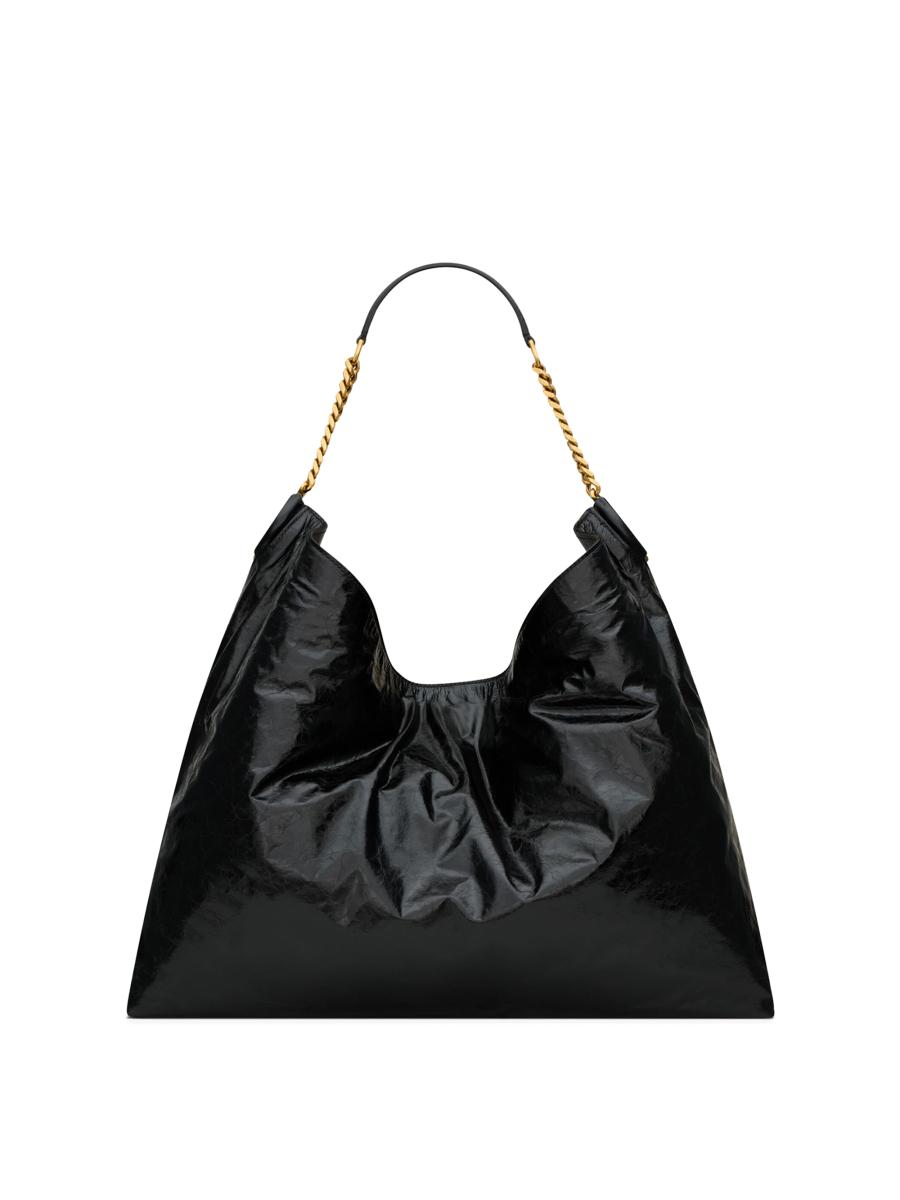 Saint Laurent Hortense Hobo Bag in Shiny Leather | Saks Fifth Avenue