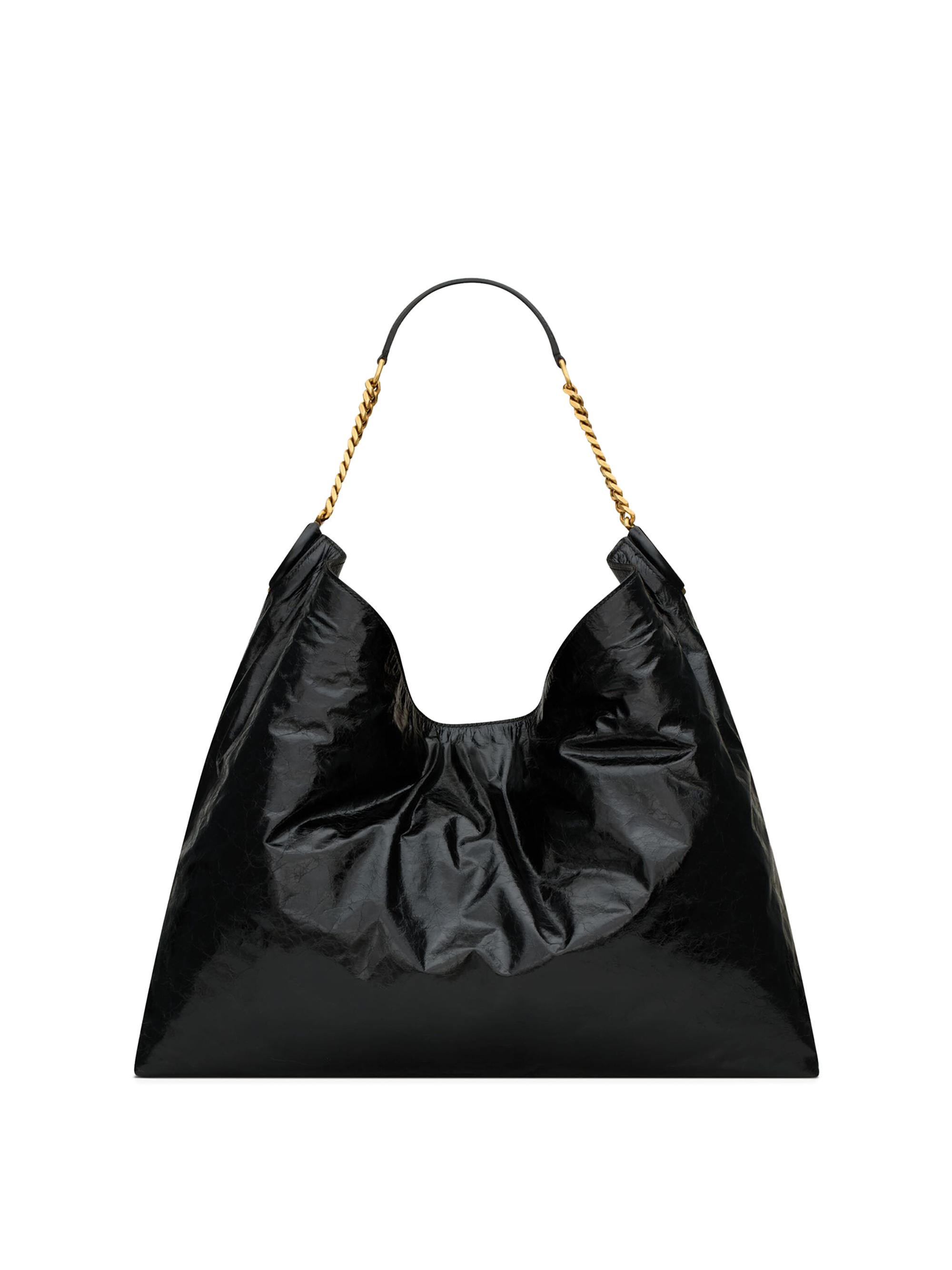 Saint Laurent Women's Hortense Hobo Bag in Shiny Leather - Black