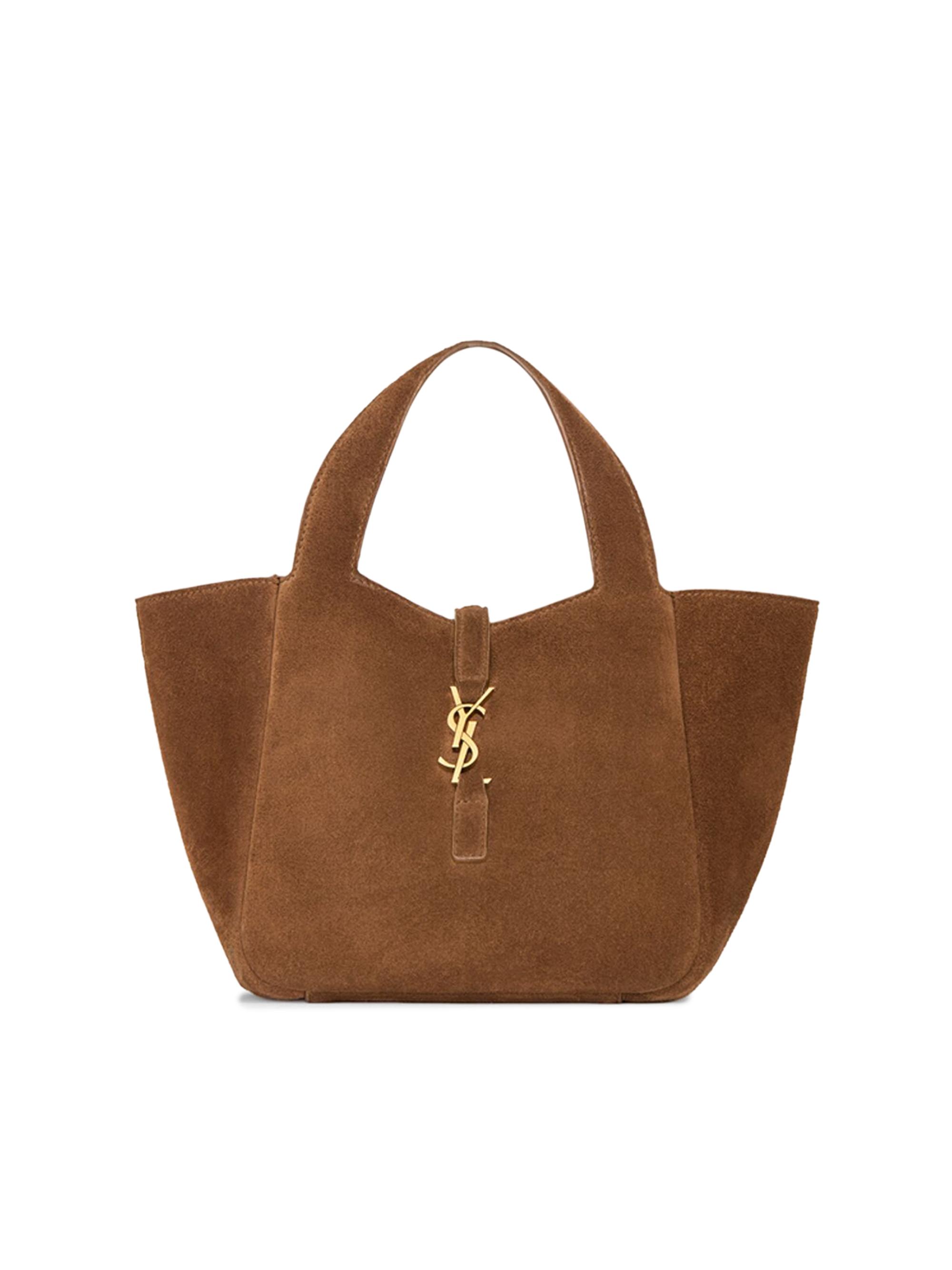 Saint Laurent Women's Le 5 à 7 Baby Bea Top Handle Bag in Suede - Caramel Cognac