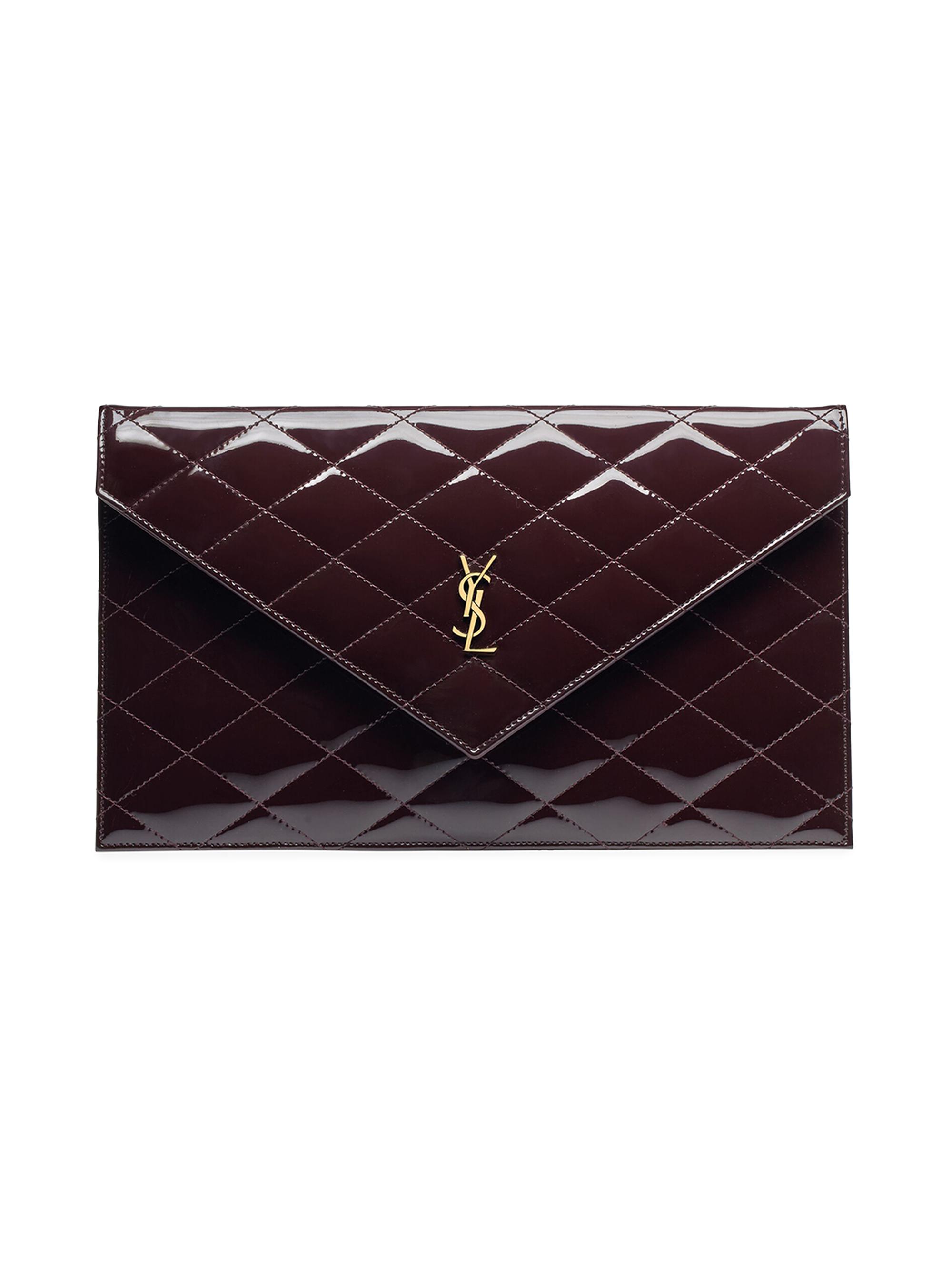 Saint Laurent Women's Paris Pouch in Patent Leather - Almond Glaze