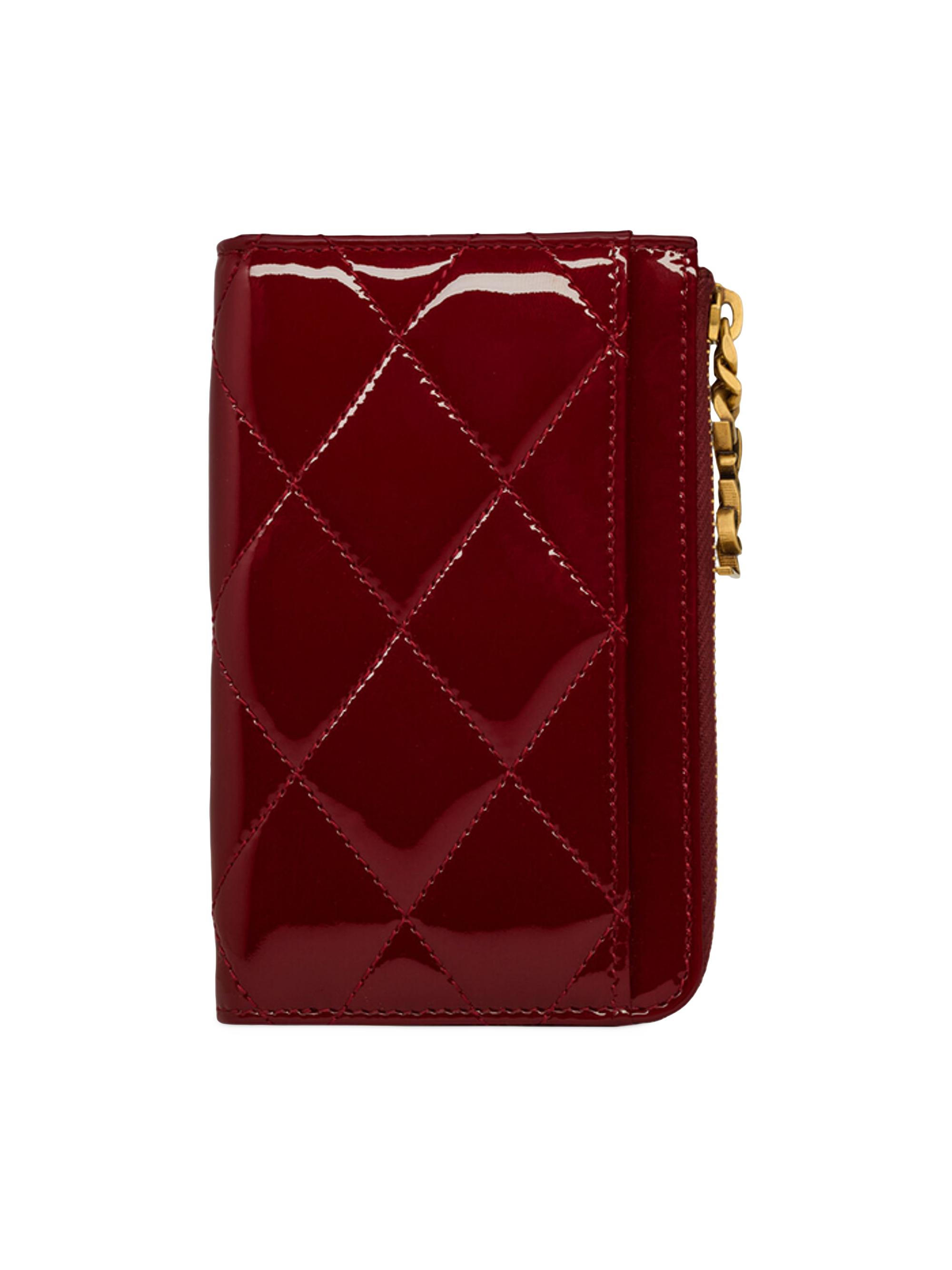 Saint Laurent Women's Cassandre Bijou Zip Card Case in Patent Leather - Grenade