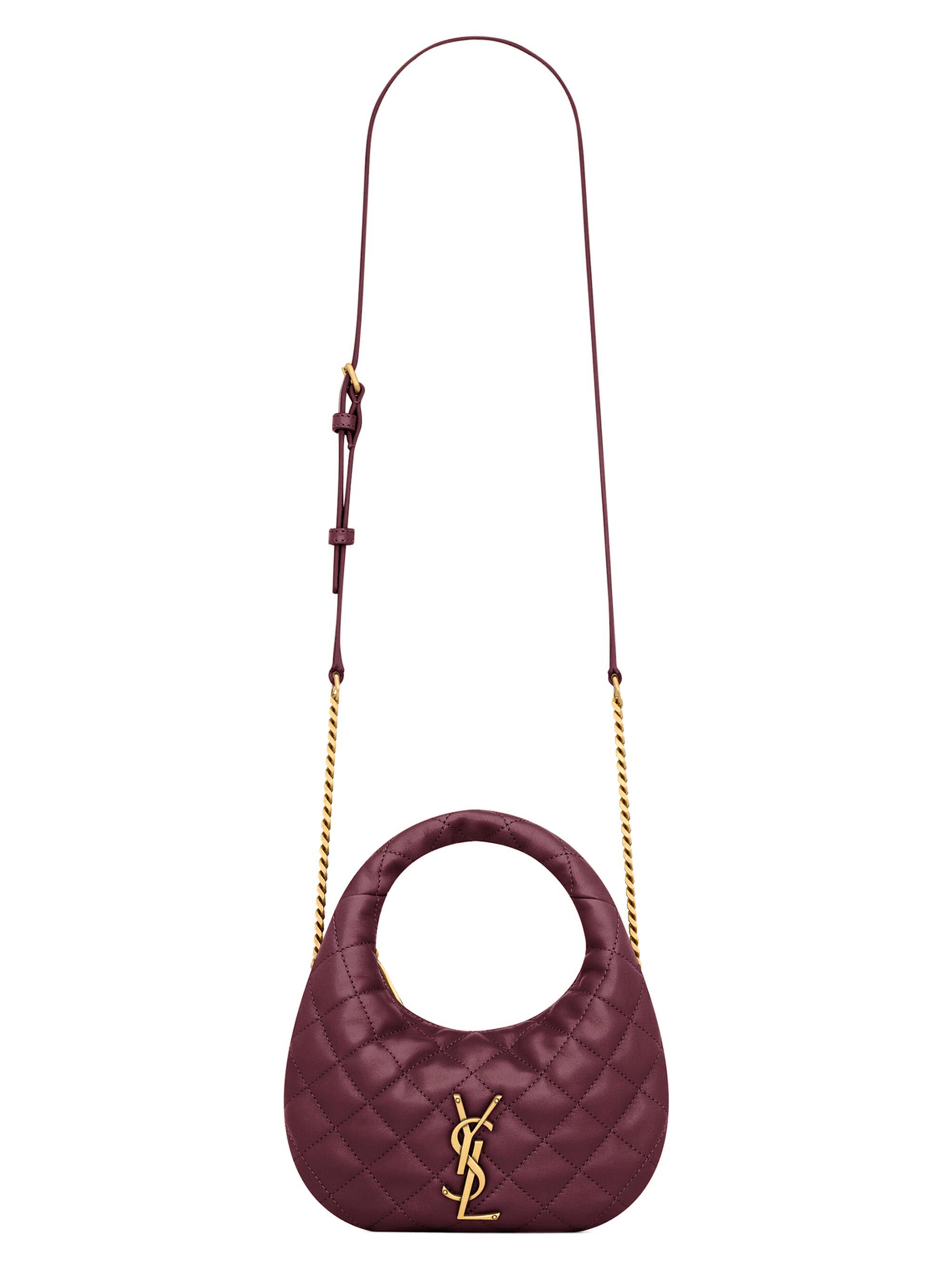 Saint Laurent Women's Icarino Mini Top Handle Bag in Quilted Nappa - Rouge Cabernet