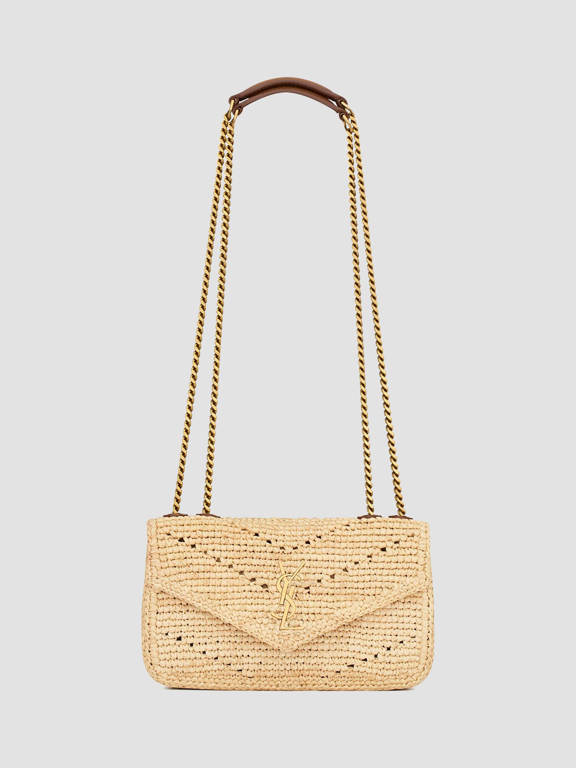 Saint Laurent Loulou Mini Shoulder Bag in Raffia | Saks Fifth Avenue