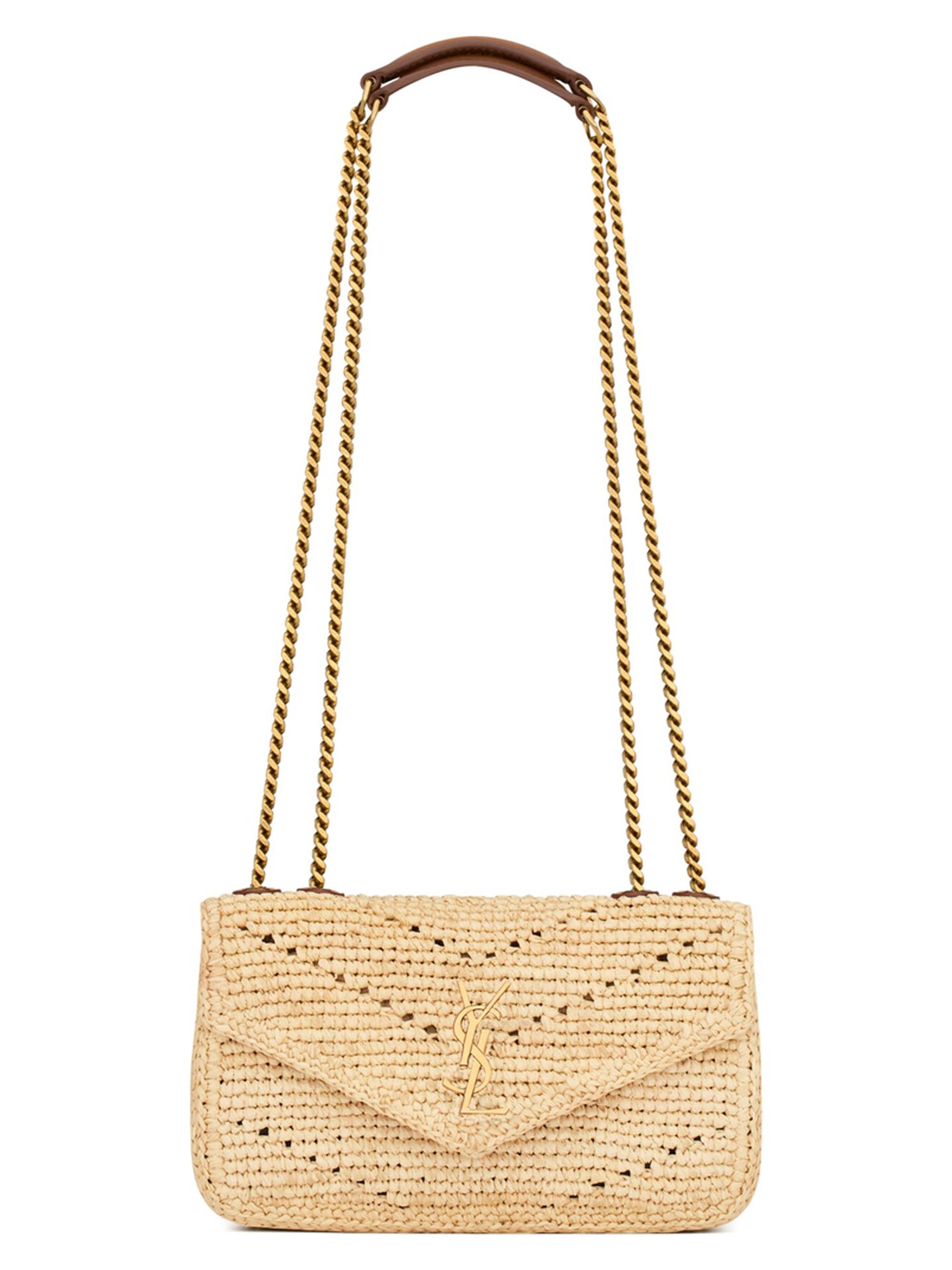 Saint Laurent Women's Loulou Mini Shoulder Bag in Raffia - Natural