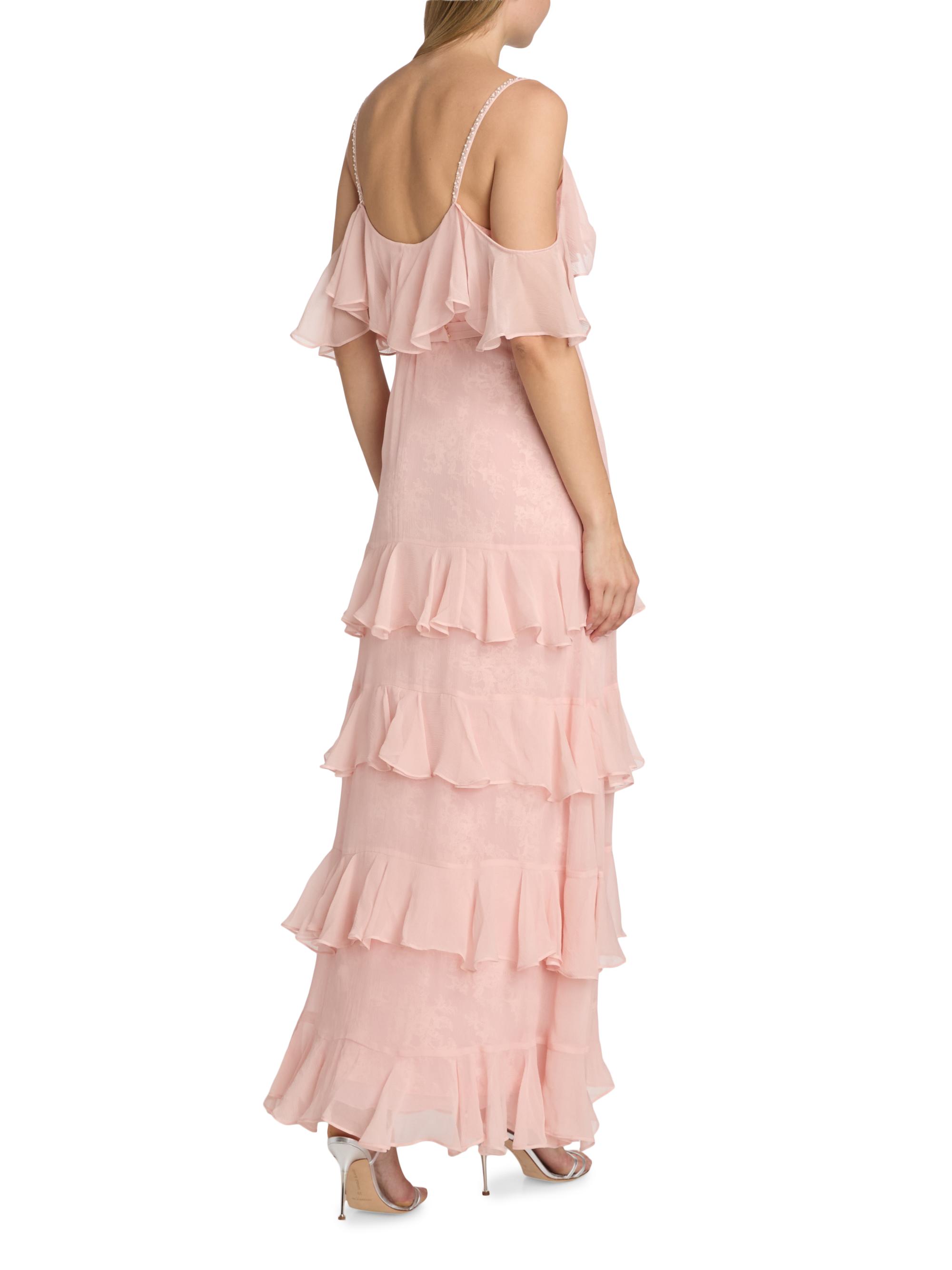 LoveShackFancy Women's Laelia Rose-Print Ruffled Silk Maxi Dress - Pale Mauve | Thumbnail 5
