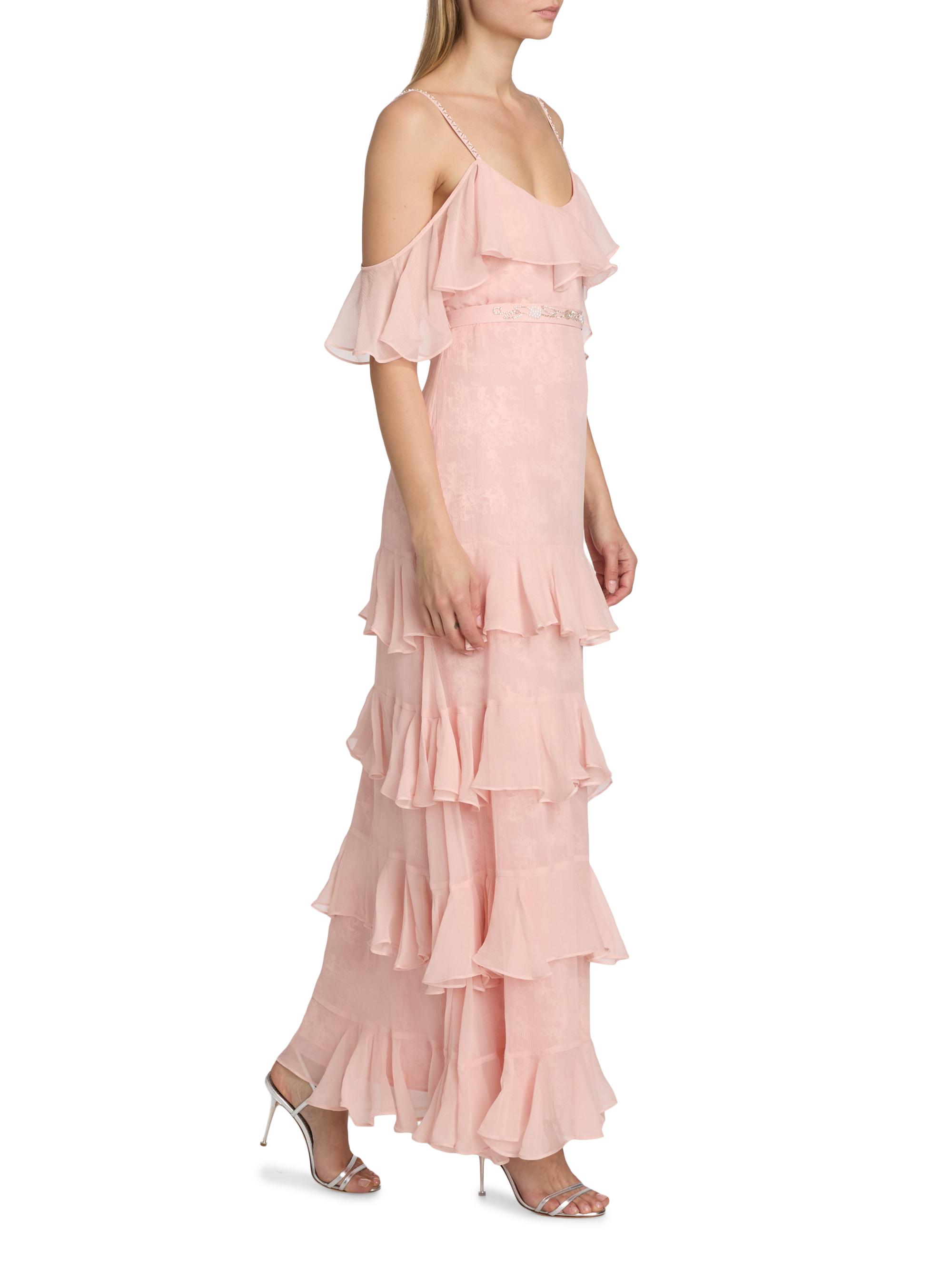 LoveShackFancy Women's Laelia Rose-Print Ruffled Silk Maxi Dress - Pale Mauve | Thumbnail 2