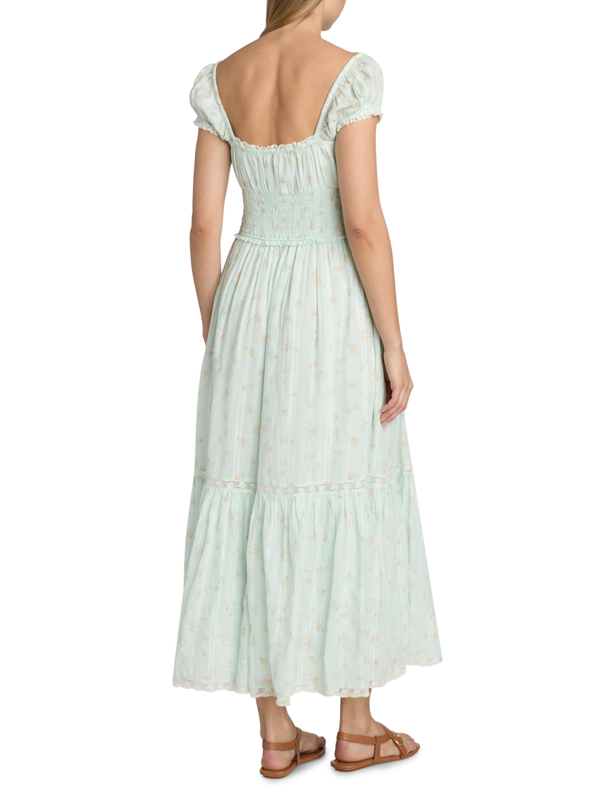 LoveShackFancy Women's Lyssara Floral Cotton A-Line Midi-Dress - Celadon Drift | Thumbnail 5