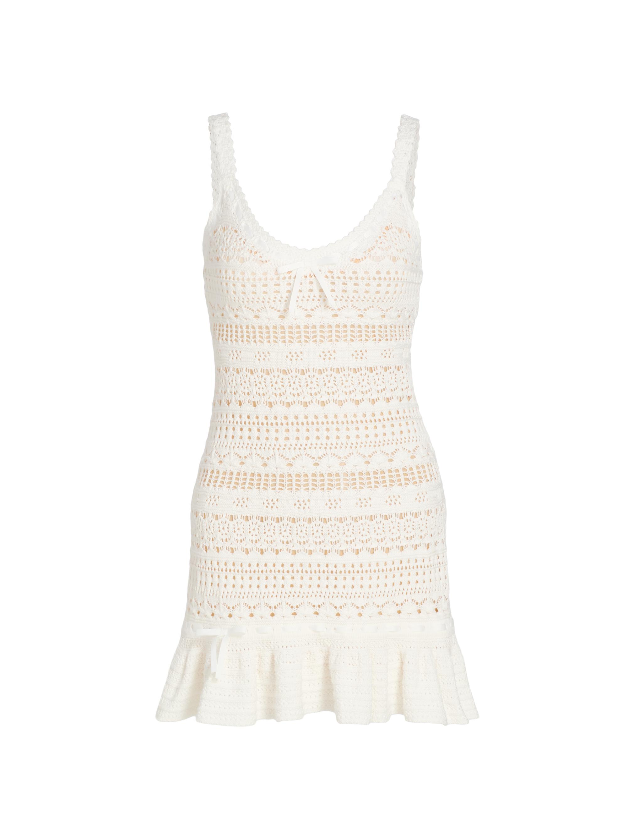 LoveShackFancy Women's Madiya Eyelet Cotton Minidress - Coastal Sand