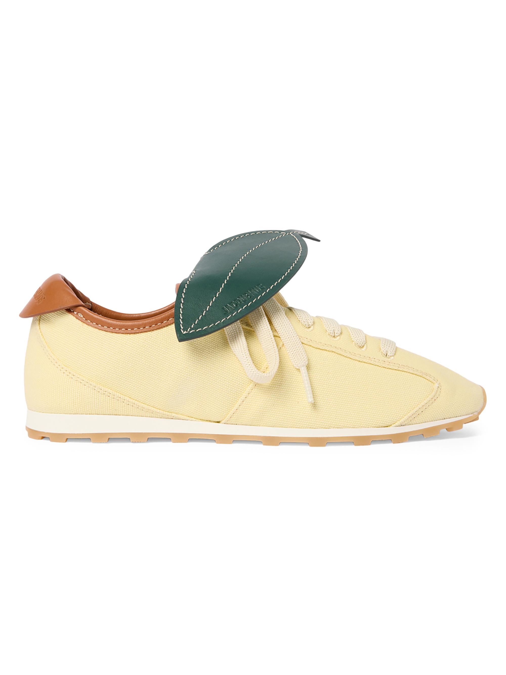 Jacquemus Men's Les Tennis Cotton Canvas Sneakers - Light Yellow | Thumbnail 4
