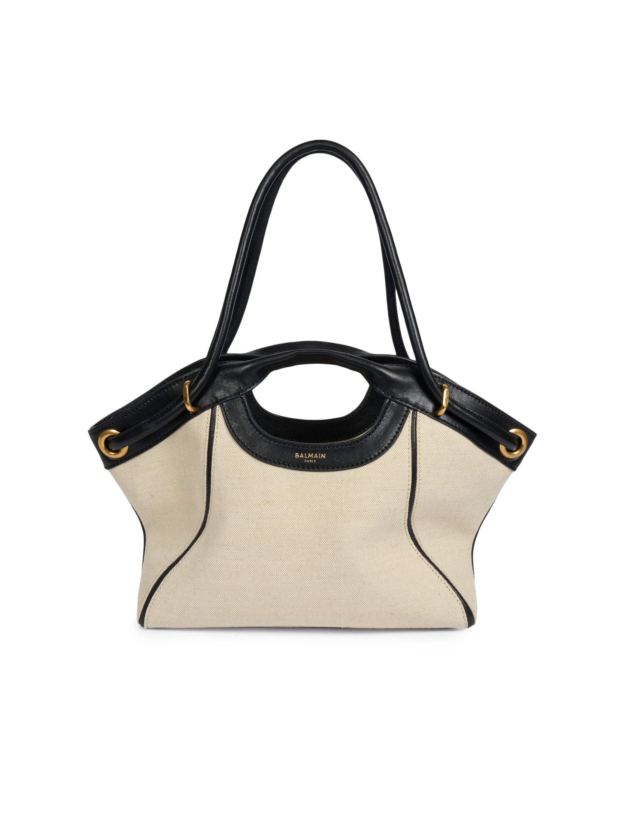 Balmain Women's  Canvas & Leather Tote Bag - Naturel Noir