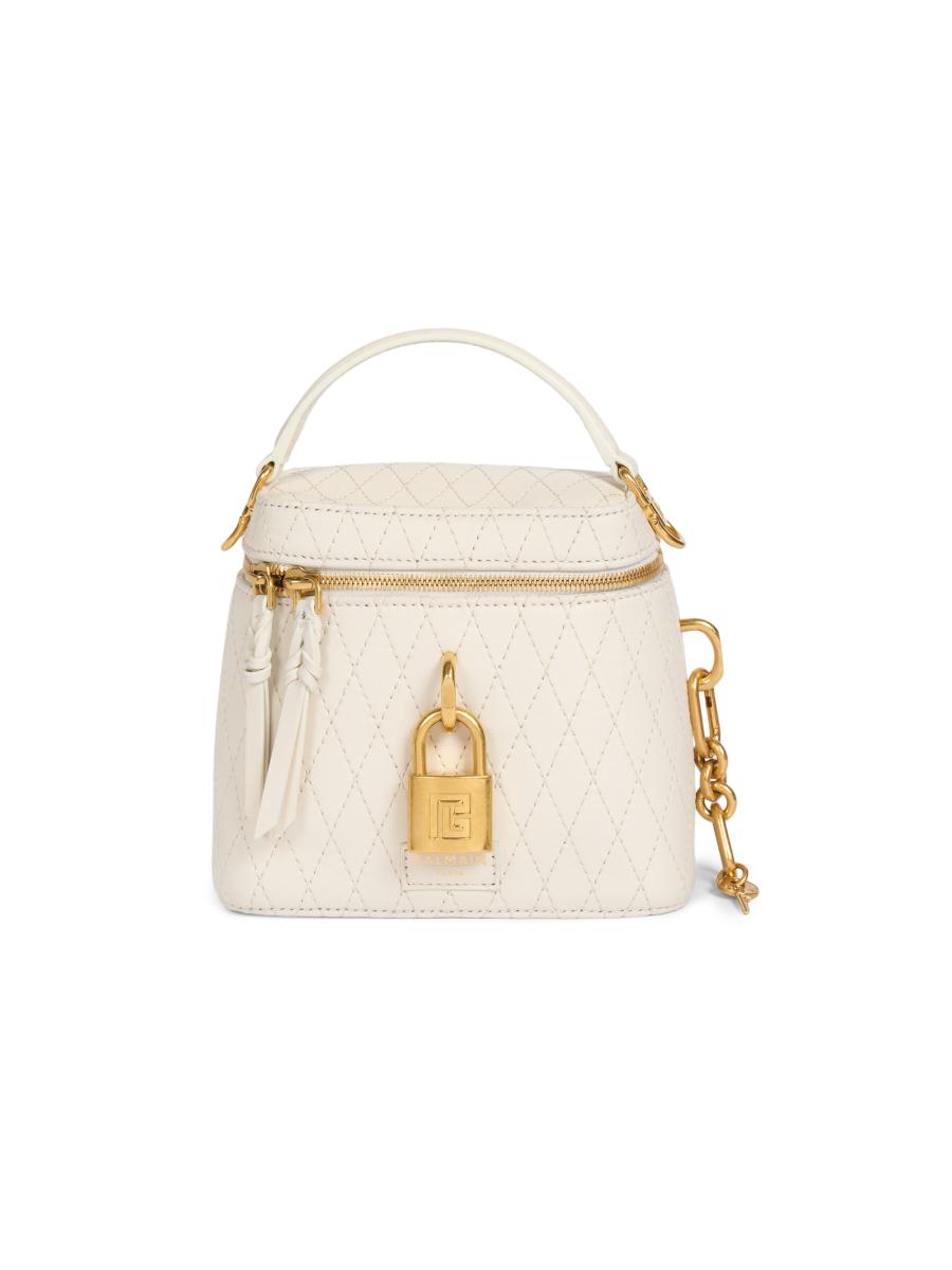 Balmain Women's Pulse Leather Vanity Bag In Sand