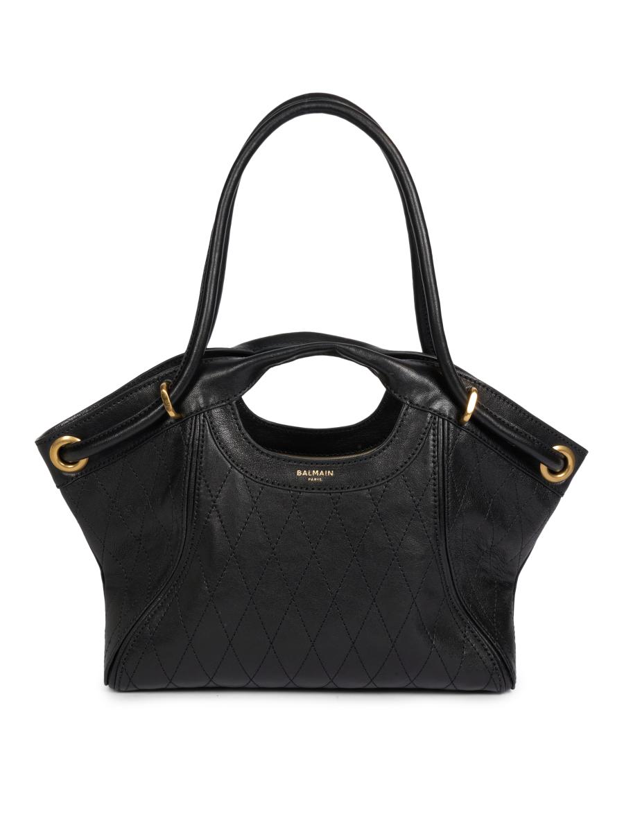 Balmain Women's Medium Leather Tote Bag In Black