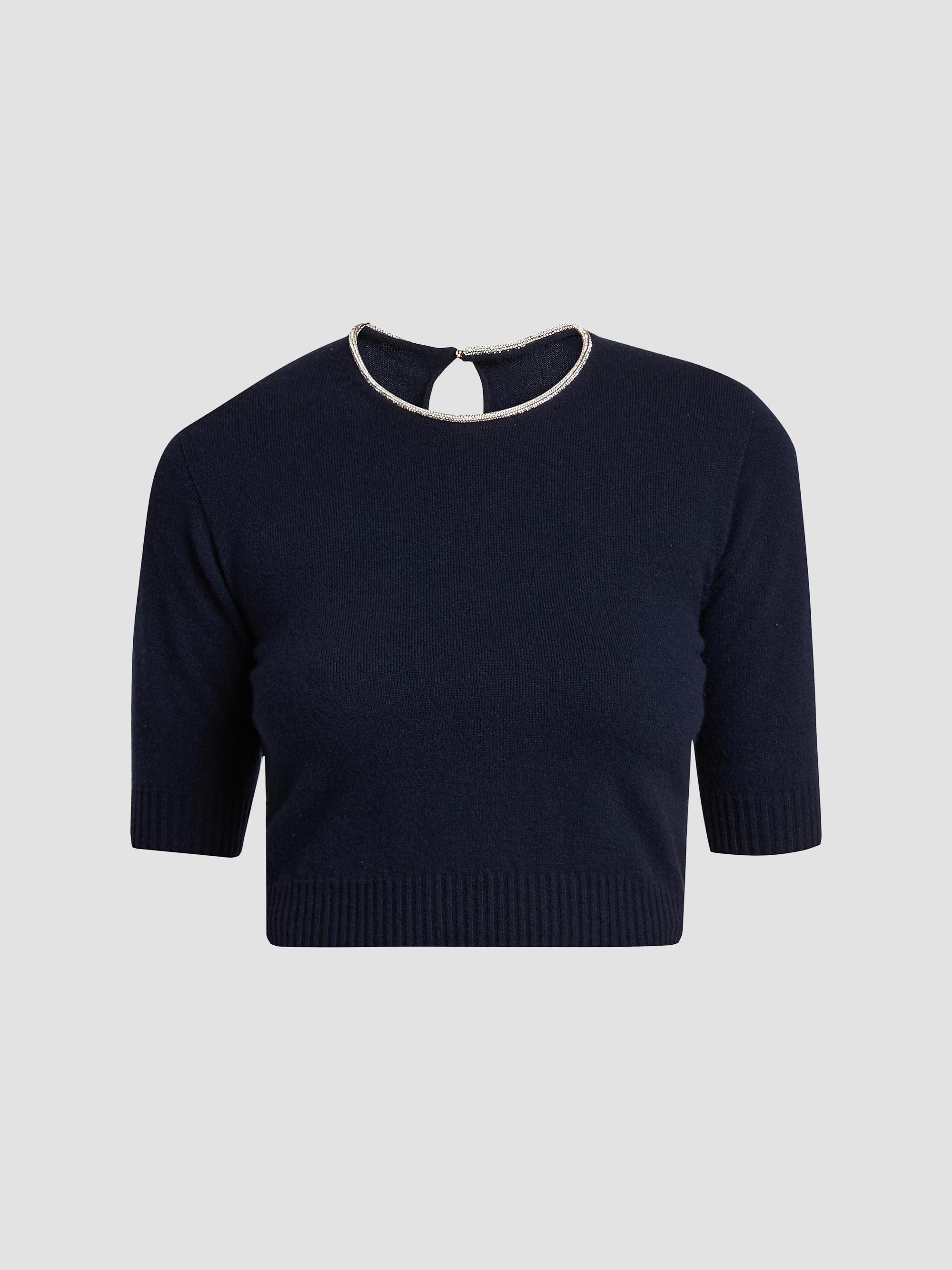 Giorgio Armani Women's Cashmere Contrast Neck Sweater - Outer Space