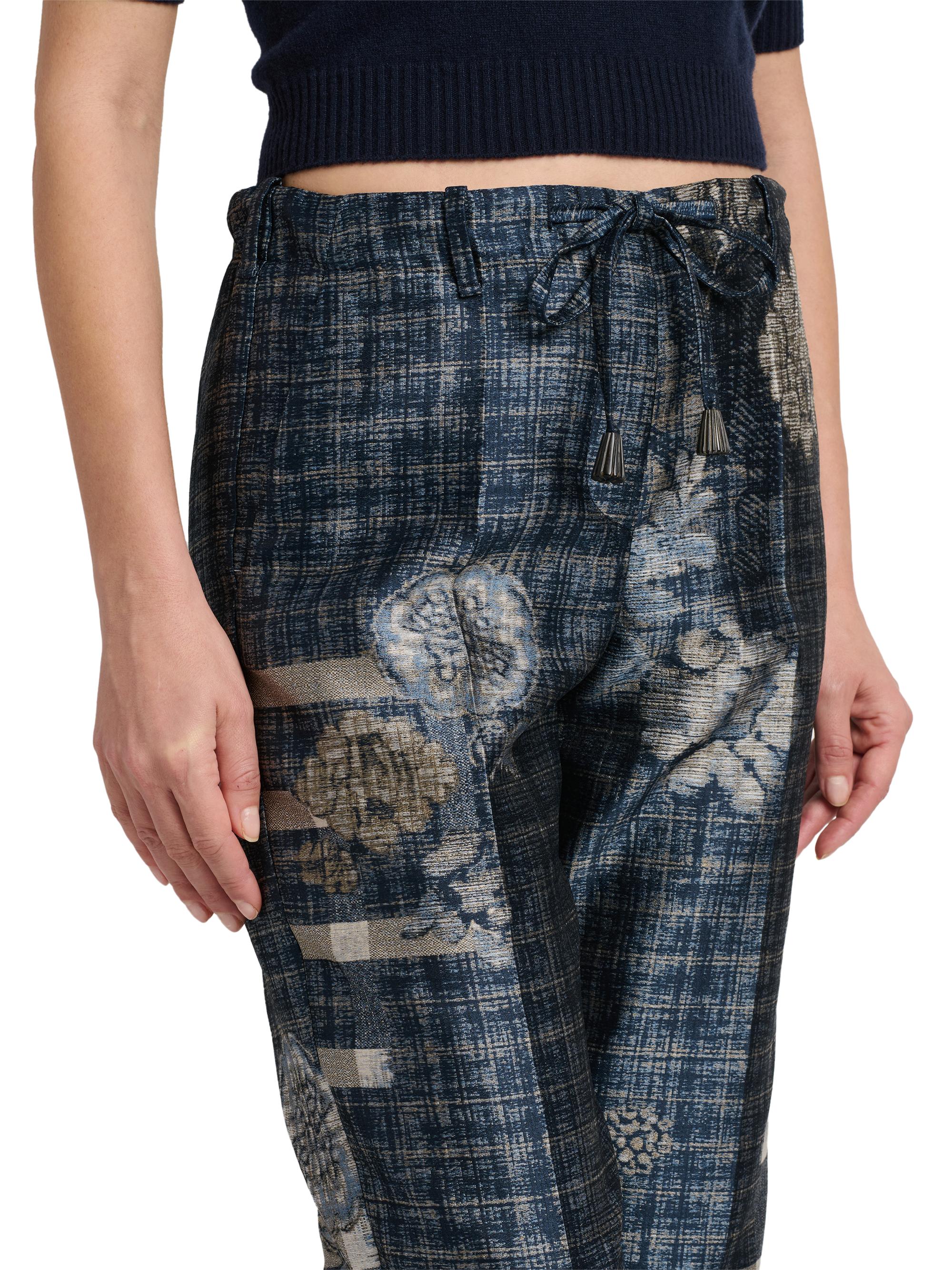 Giorgio Armani Plaid Floral Tapered Trousers | Saks Fifth Avenue