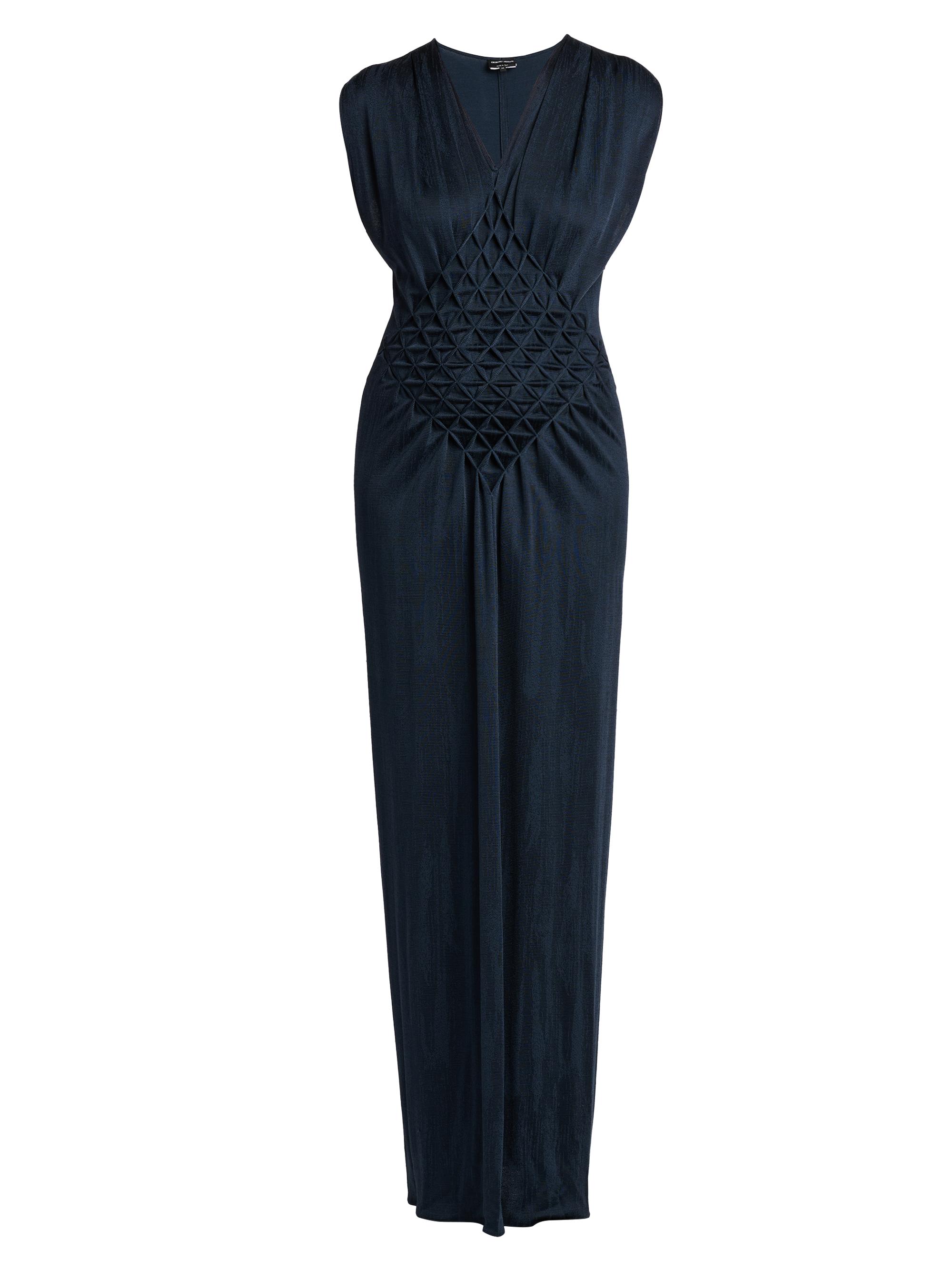 Giorgio Armani Women's Texture Weave Satin Maxi Dress - Outer Space