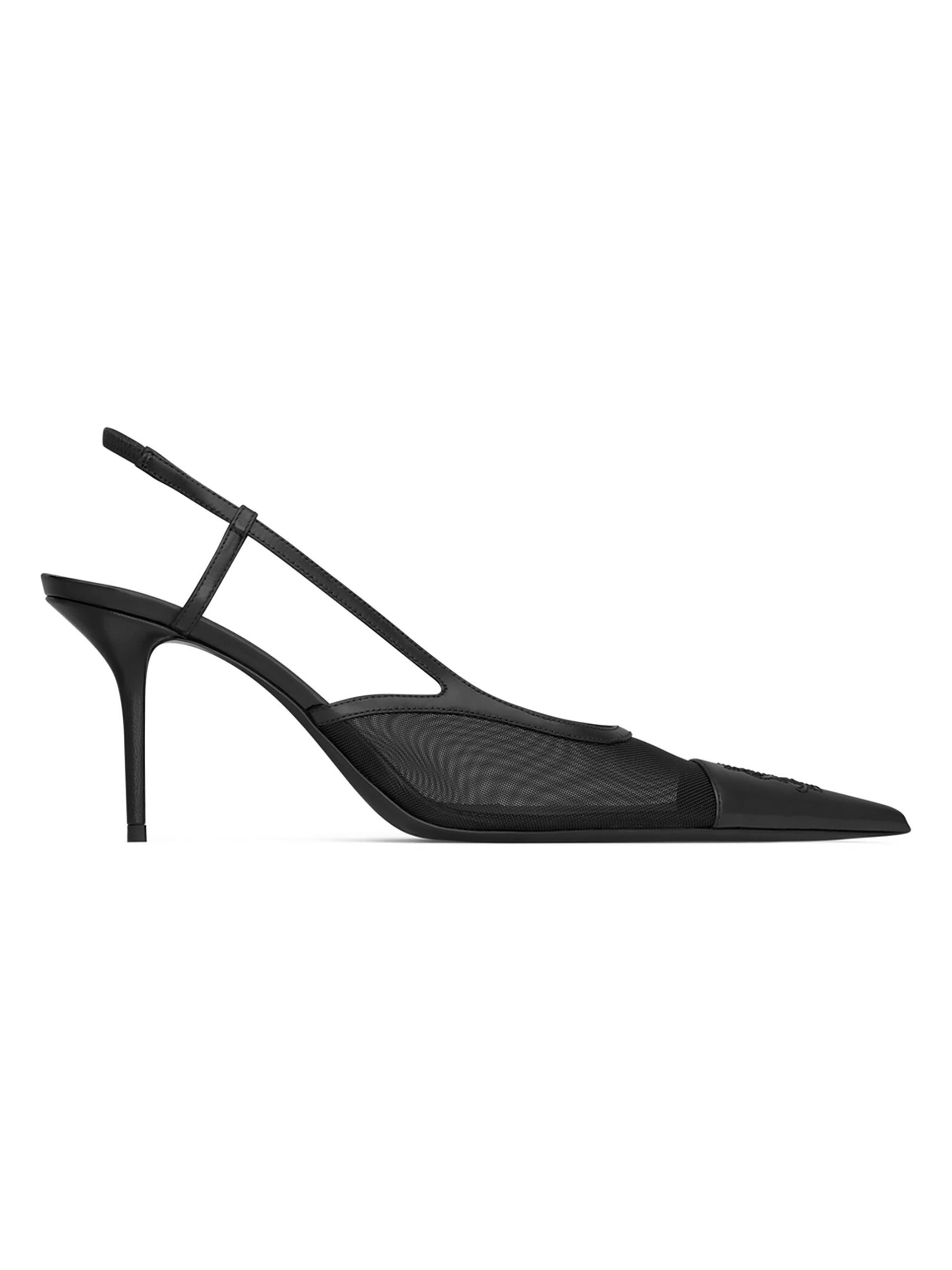 Saint Laurent Women's Renÿ e Slingback Pumps In Mesh - Black