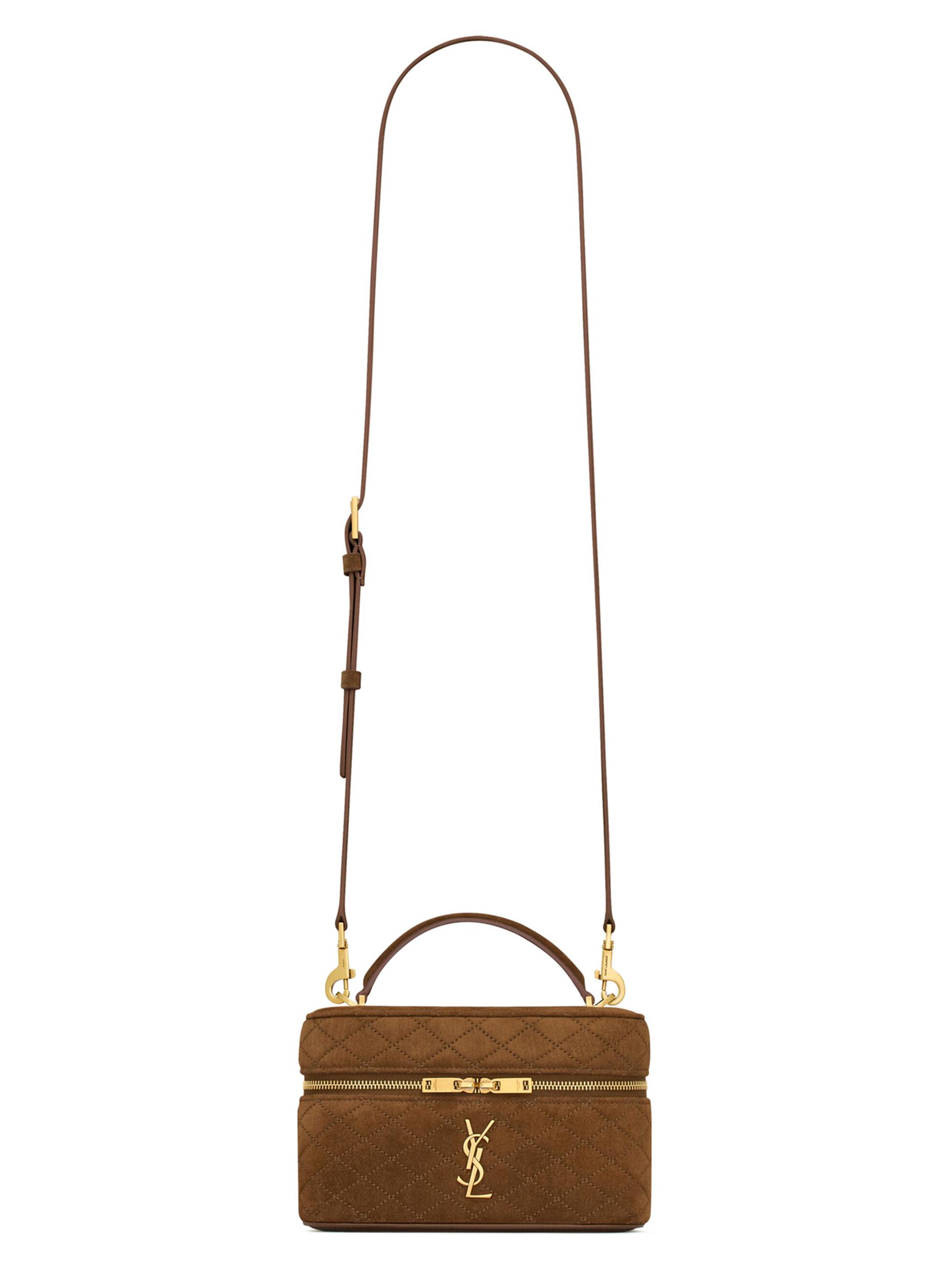 Saint Laurent Women's Suede Gaby Vanity Bag - Light Chestnut