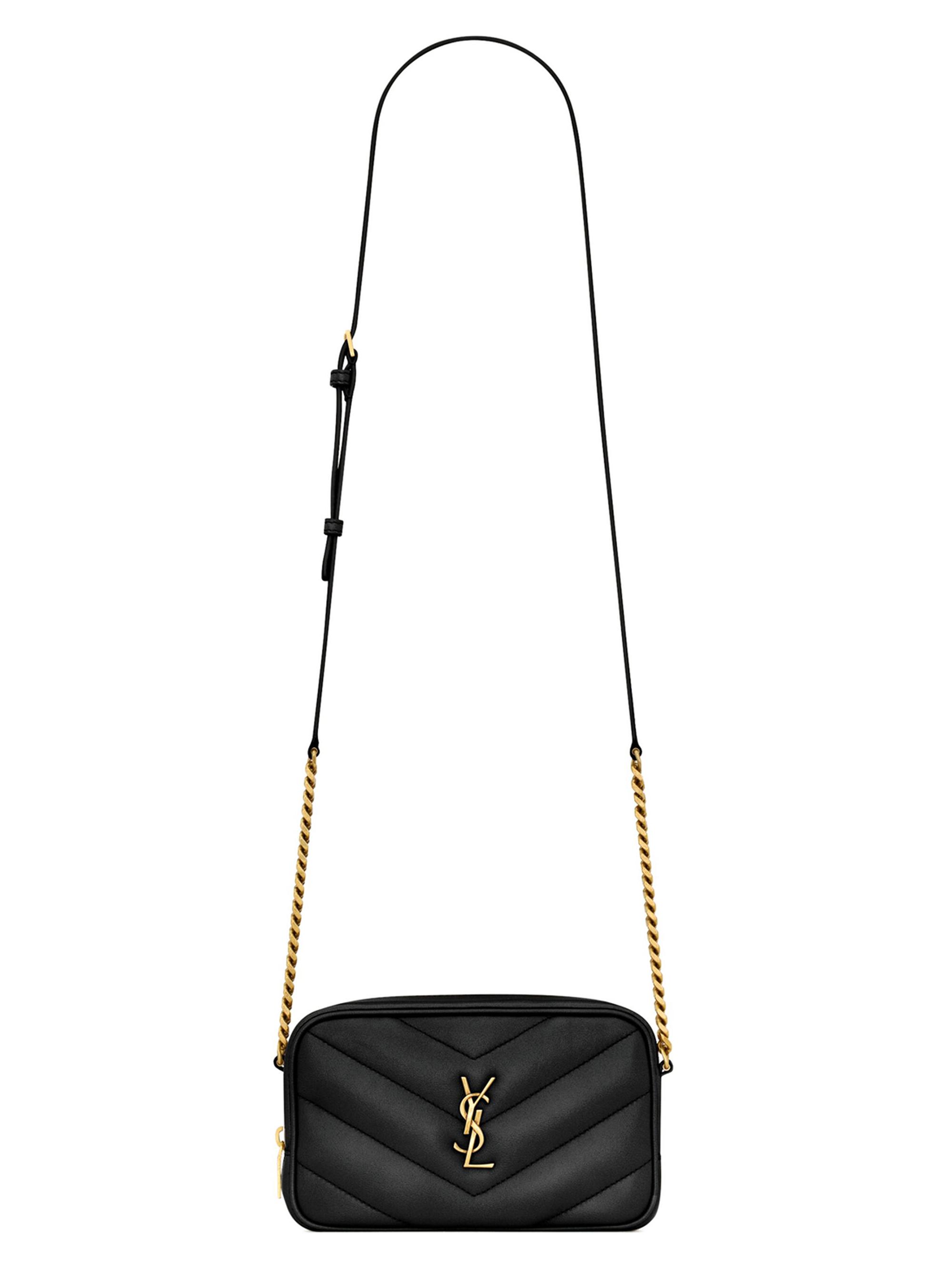 Saint Laurent Women's Lambskin Loulou Mini Crossbody Bag - Black