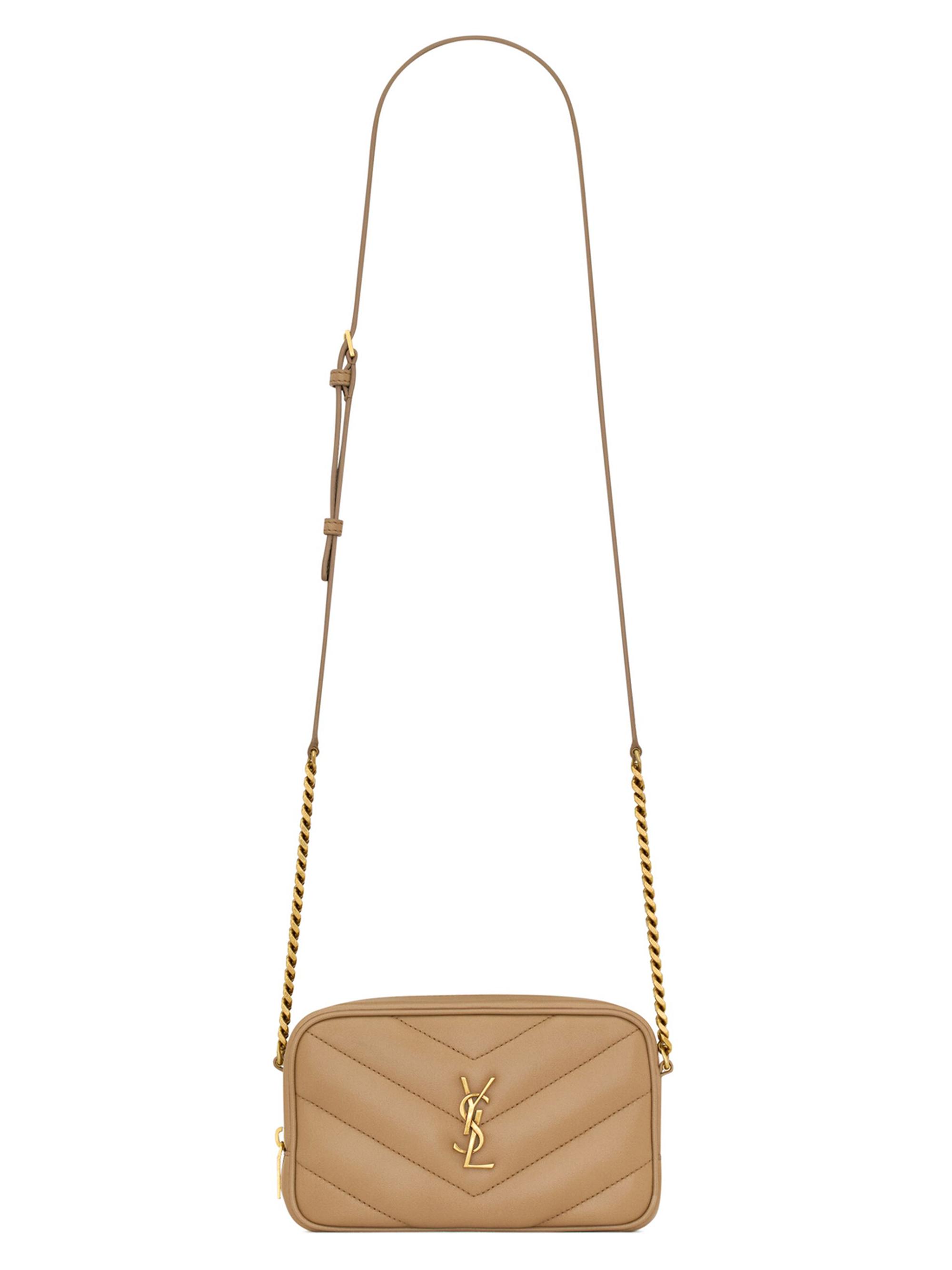 Saint Laurent Women's Lambskin Loulou Mini Crossbody Bag - Natural Tan